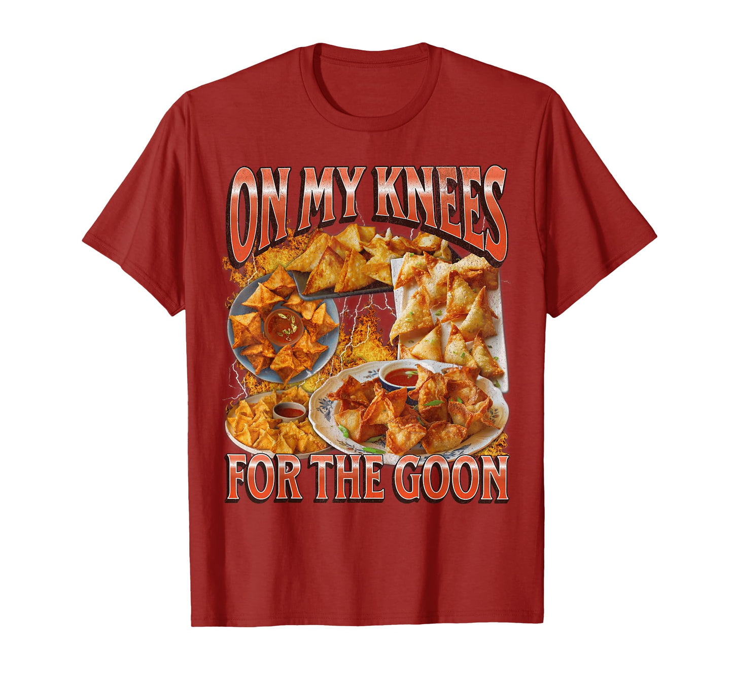 On My Knees Funny Crab Rangoon Meme Bootleg Graphic T-Shirt