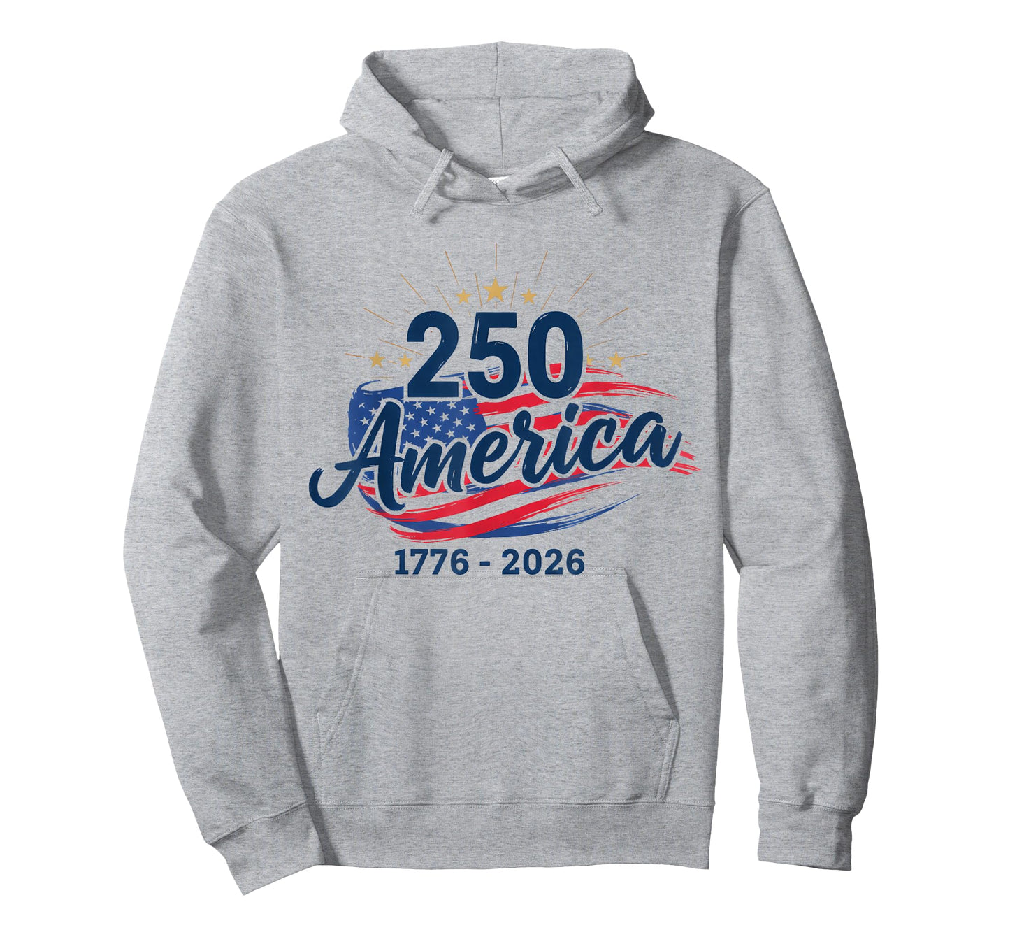 Retro 250 Years American 1776 2026 250th USA Years Men Women T-Shirt - Hoodie | Ash