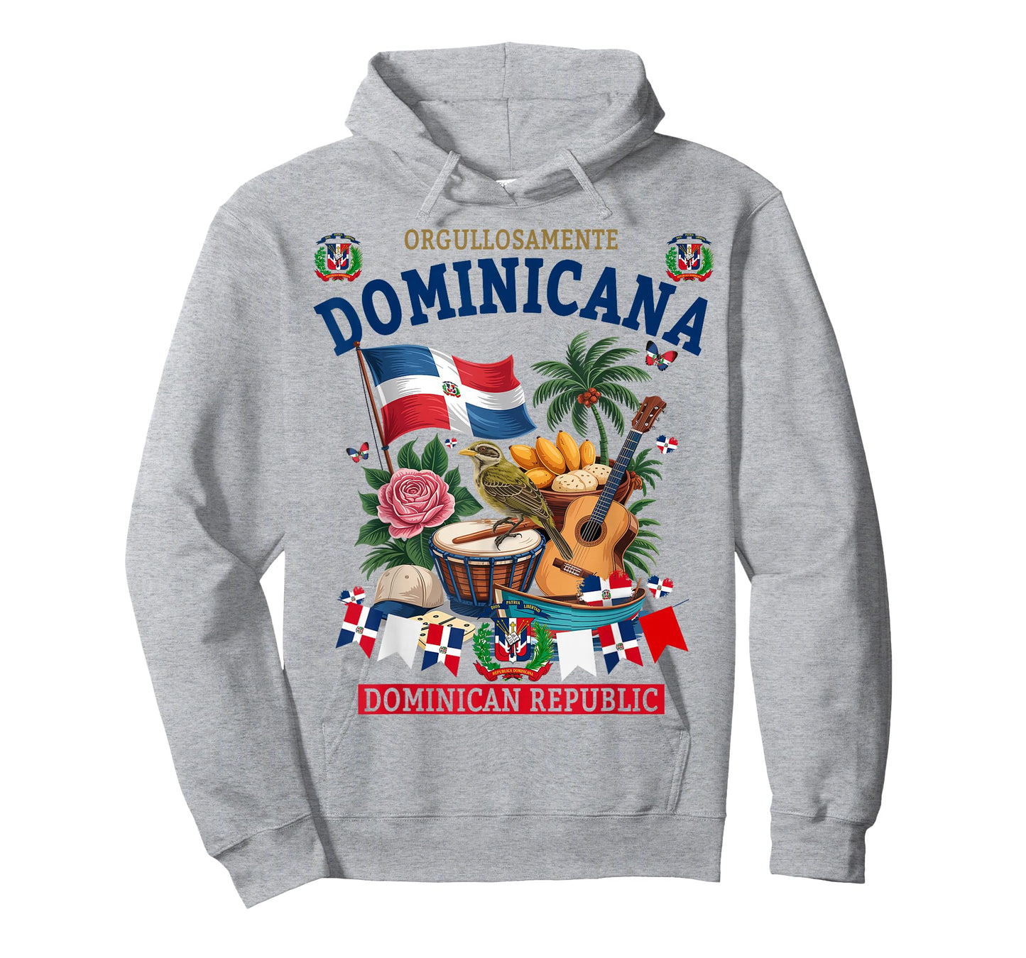 Republica Dominicana Women Idea & Hispanic Dominican Flag T-Shirt - Hoodie | Ash