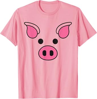 Pig Face Shirt Adult Kids Men Women Pig Face Costume T-Shirt