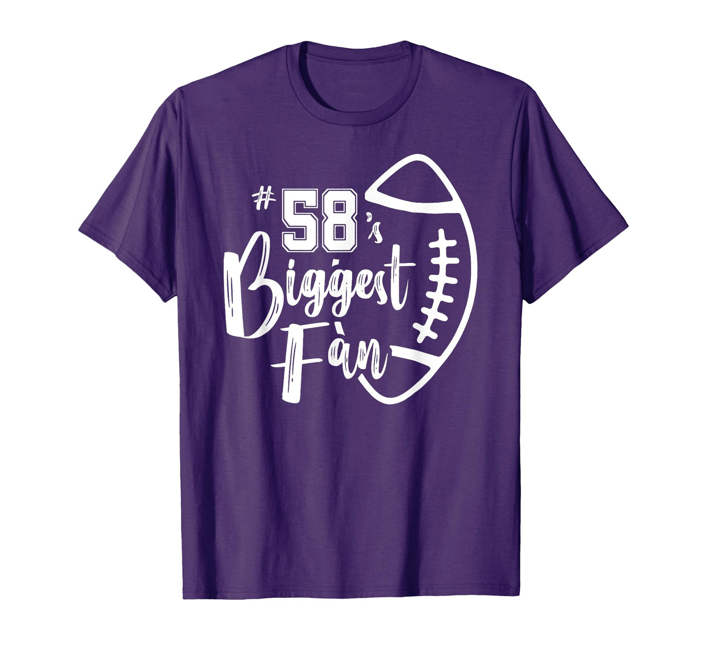 Number 58's Biggest Fan Shirt Football Player Mom Dad Family T-Shirt