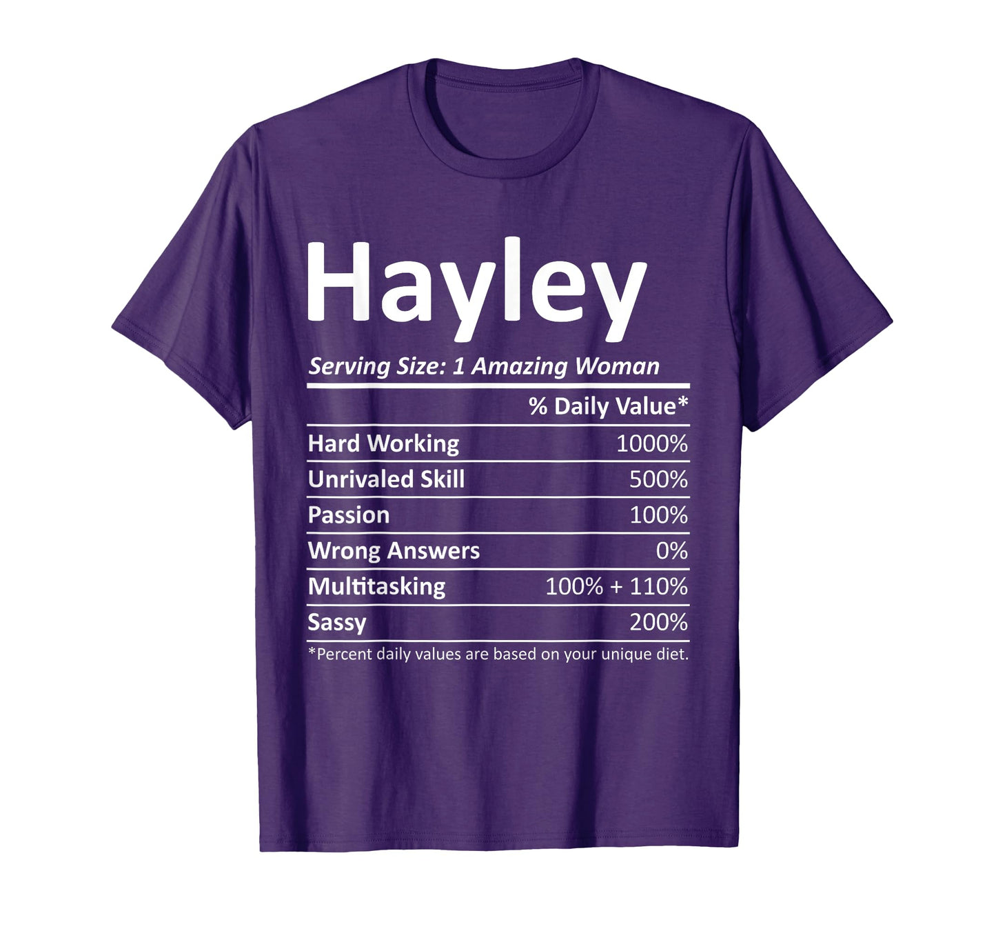 HAYLEY Nutrition Personalized Name Funny Christmas Idea T-Shirt