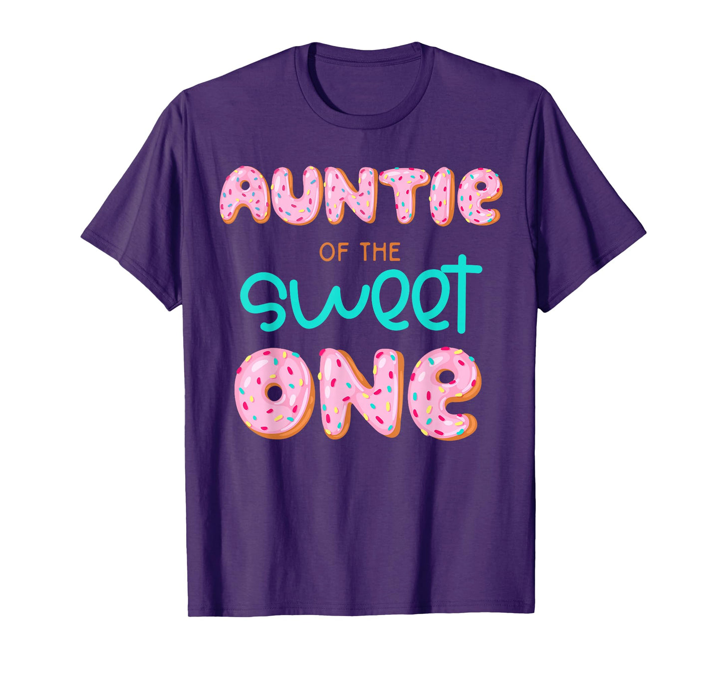 Auntie of The Sweet One First Birthday Matching Family Donut T-Shirt