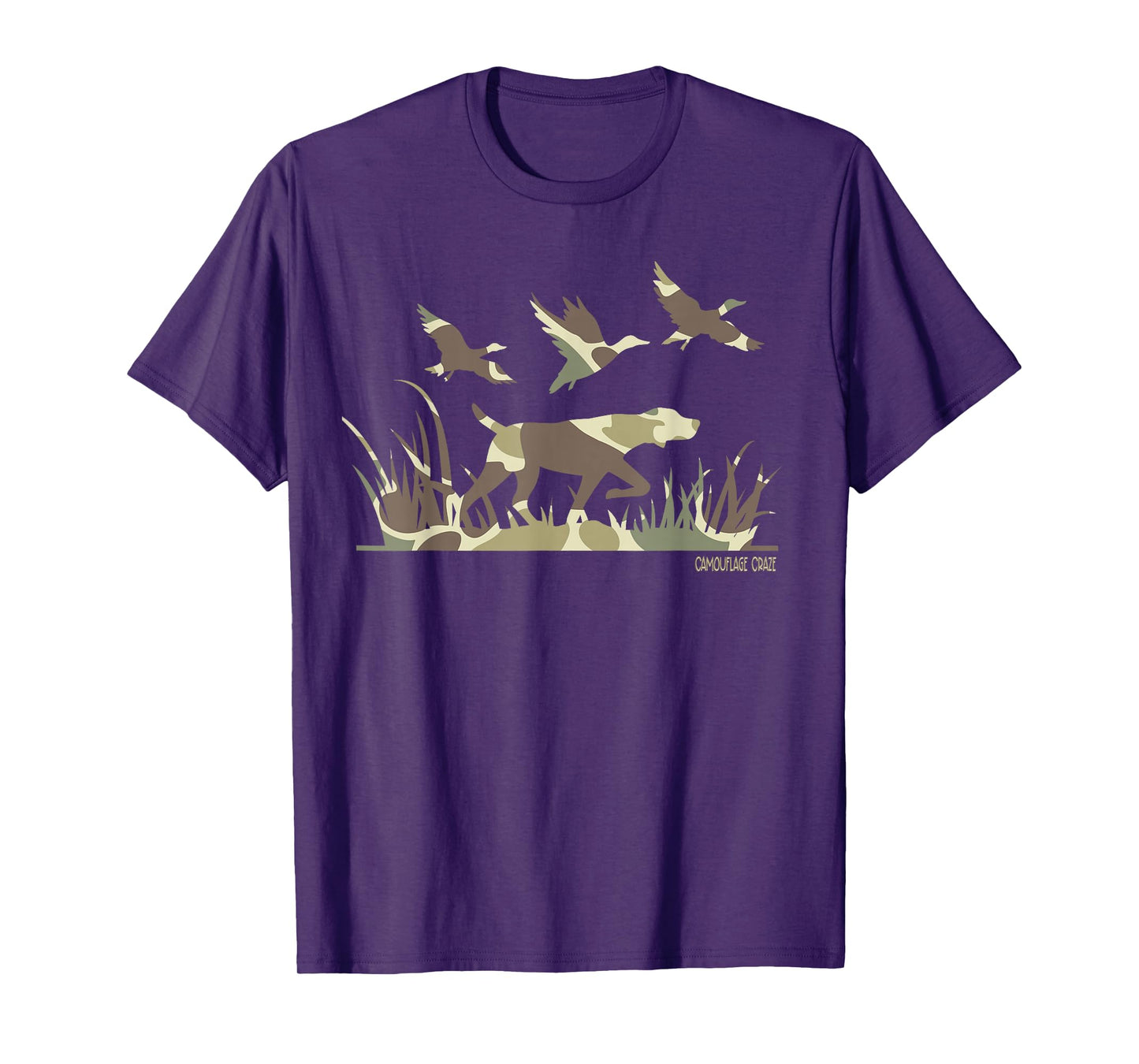 Duck Hunting Camouflage Camo Pointer Dog Camo Duck Hunter T-Shirt