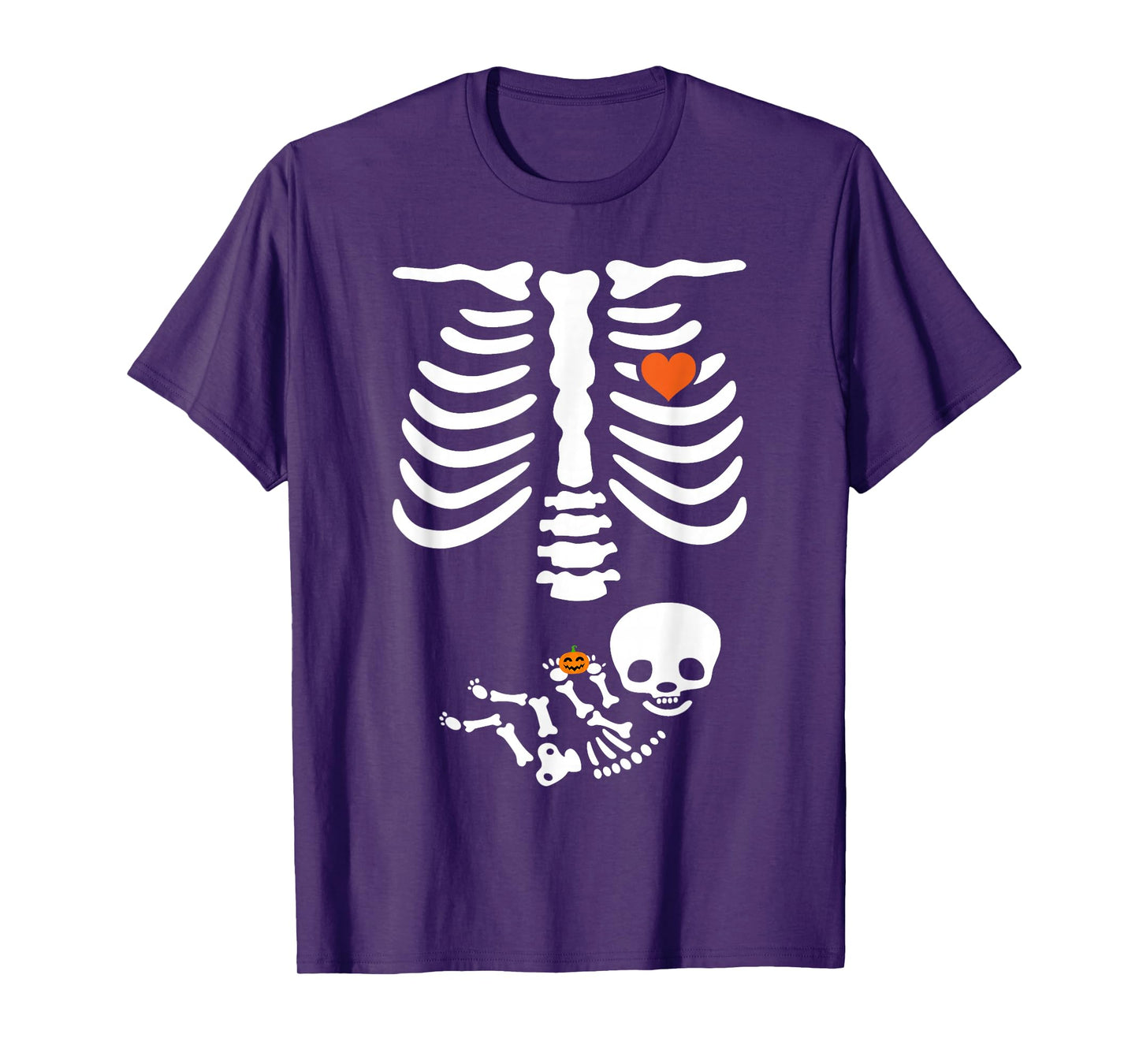 Pregnant Skeleton Halloween Maternity Costume for Mom Dad T-Shirt