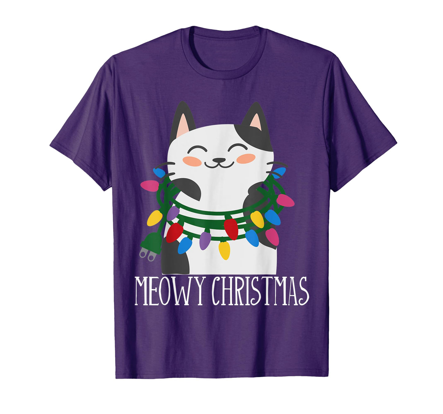 Meowy Christmas Holiday Tshirt - Funny Merry Catmas Tee
