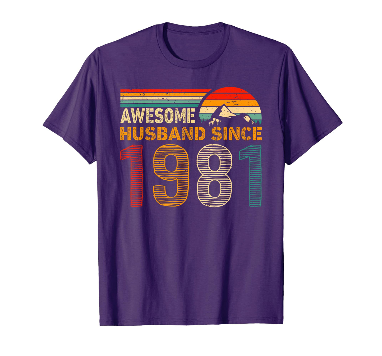 Awesome Husband Since 1981 Couples 1981 Wedding Anniversary T-Shirt
