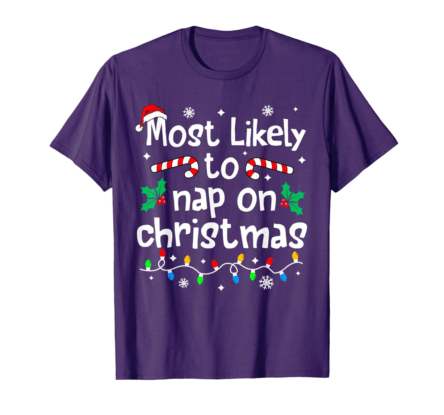Most Likely to Nap On Christmas Christmas Matching Family T-Shirt