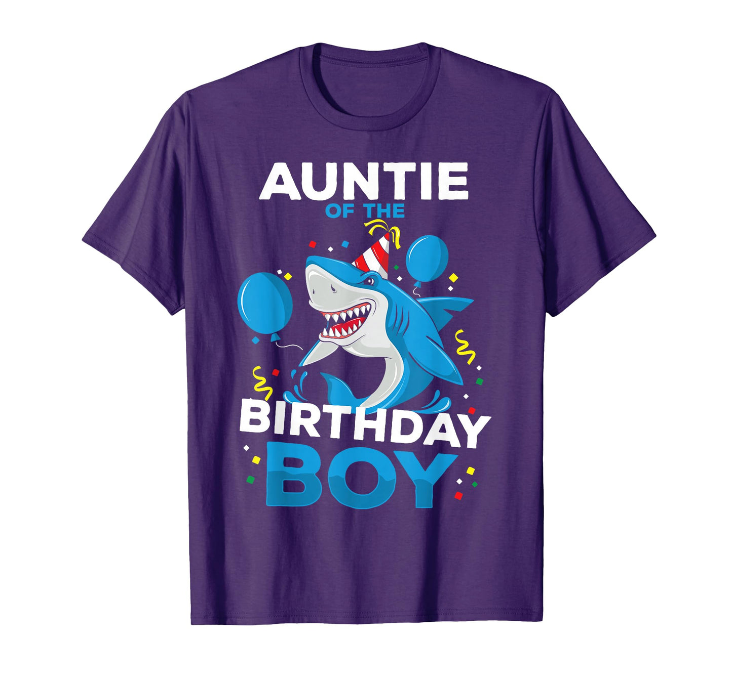 Auntie of The Birthday Boy Shark Ocean Theme Matching Family T-Shirt