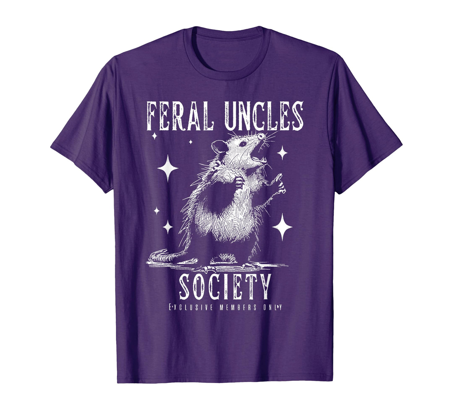 Feral Uncles Society Exclusive Mems Only Funny Opossum Meme T-Shirt