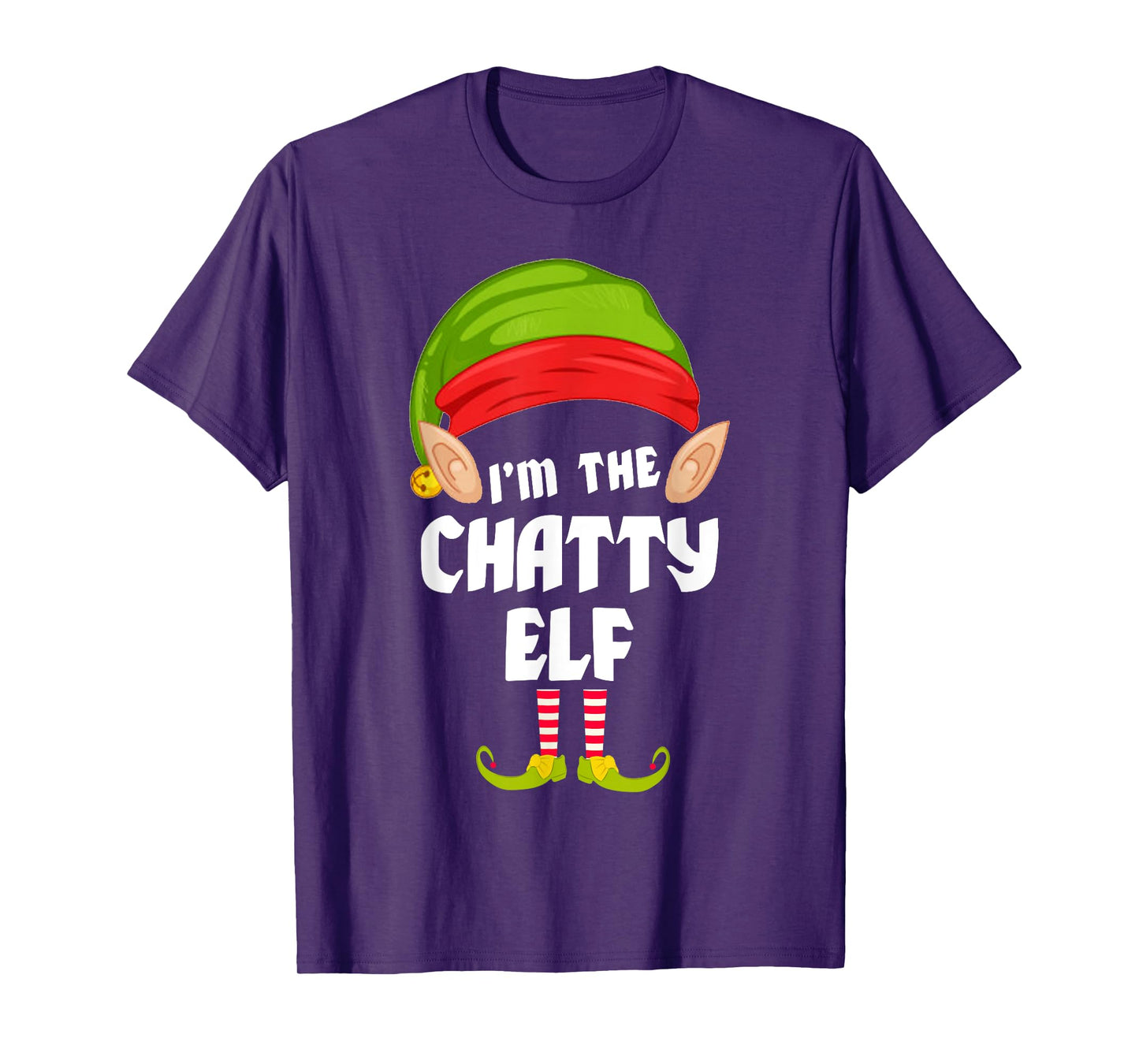 Funny Chatty Elf Matching Family Group PJ Christmas T-Shirt