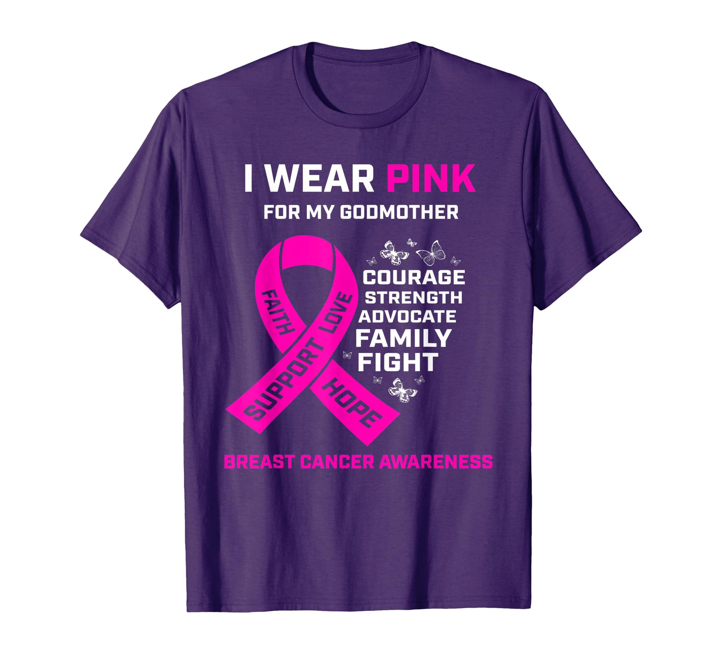 Gifts I Wear Pink For My Godmother Breast Cancer Awareness T-Shirt