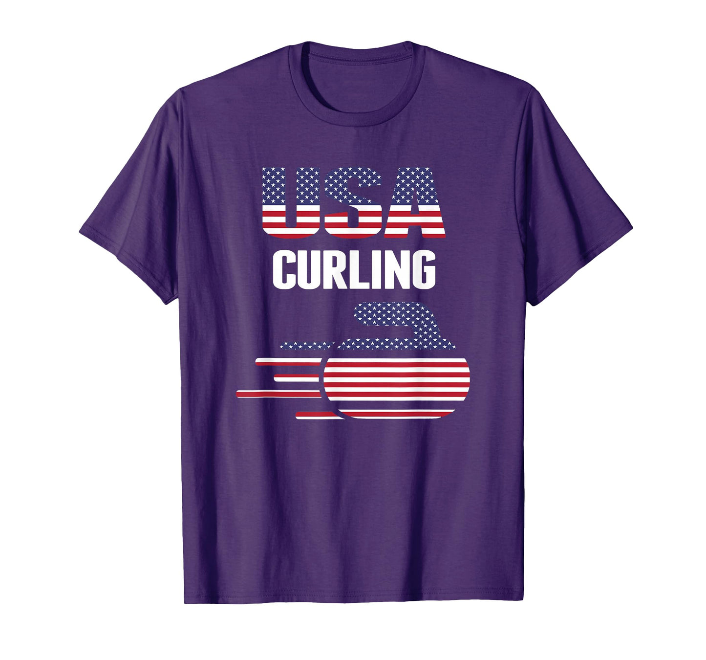 USA Team Curling Rock Jersey - Vintage Winter Sports Lovers T-Shirt