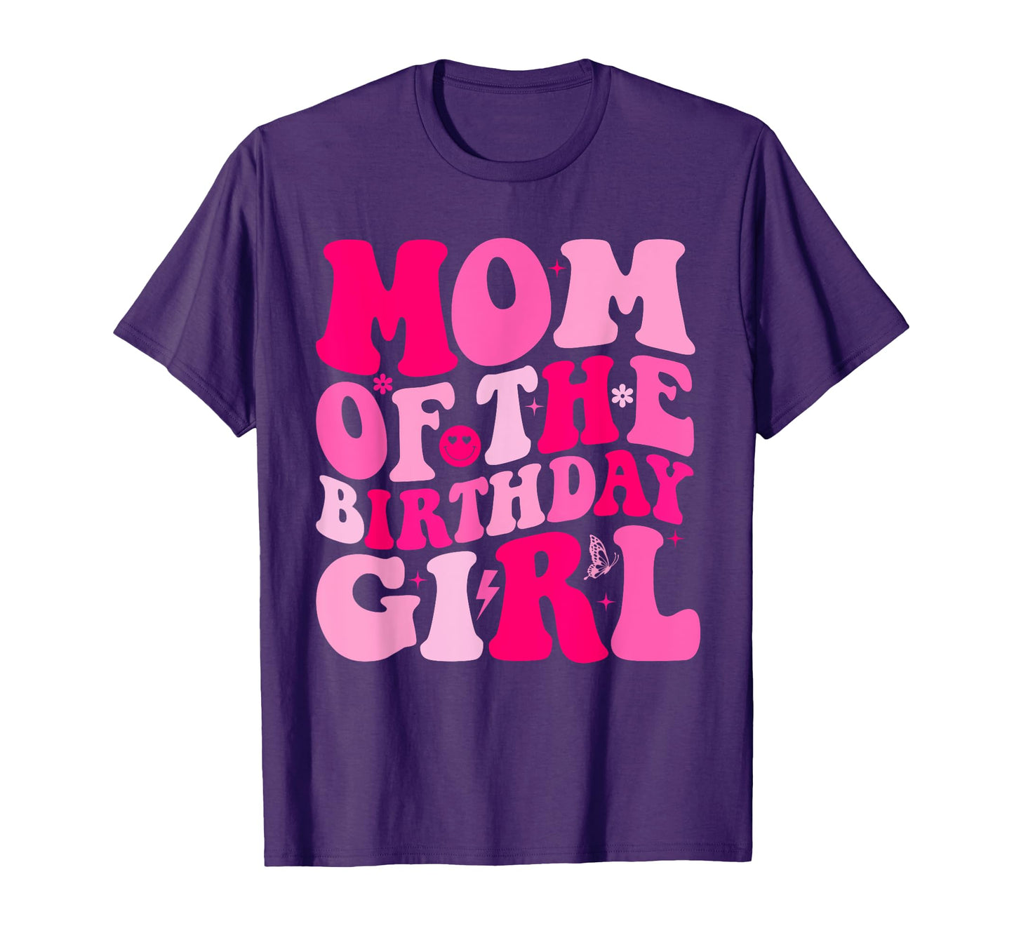 Mom Of The Birthday Girl Daughter Groovy Matching Bday Party T-Shirt