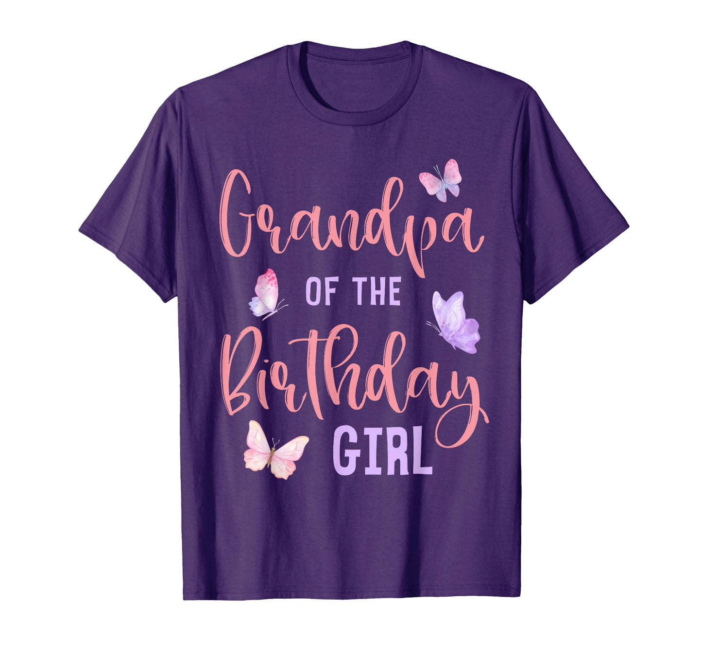 Grandpa of The Birthday Girl Butterfly Party Matching Family T-Shirt