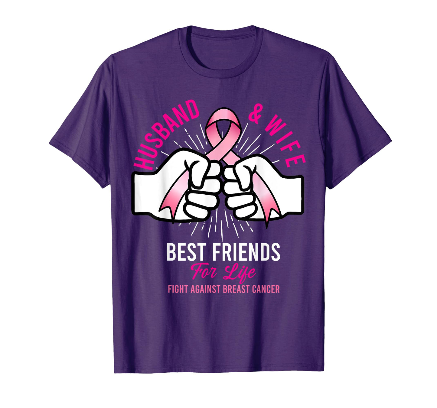 Husband And Wife Fight Cute Breast Cancer Awareness Gift T-Shirt