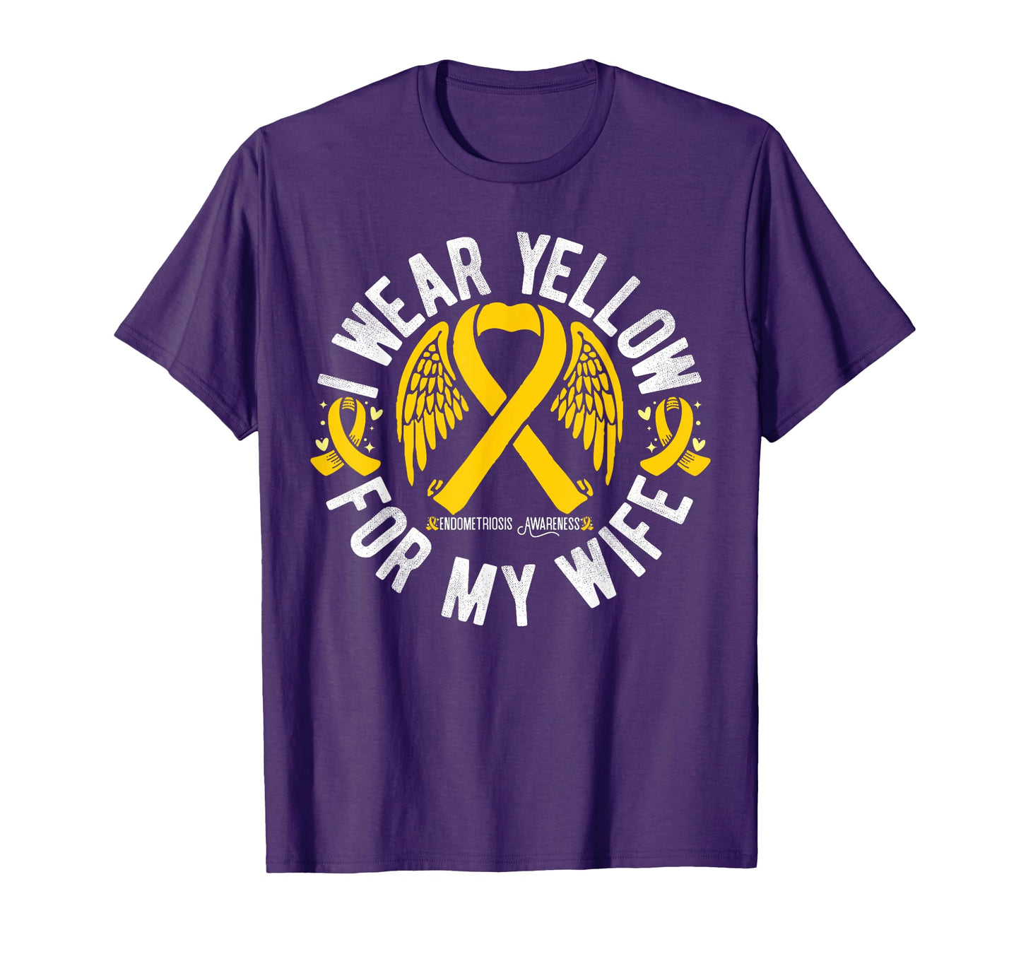 I Wear Yellow For My Wife Endometriosis Awareness T-Shirt