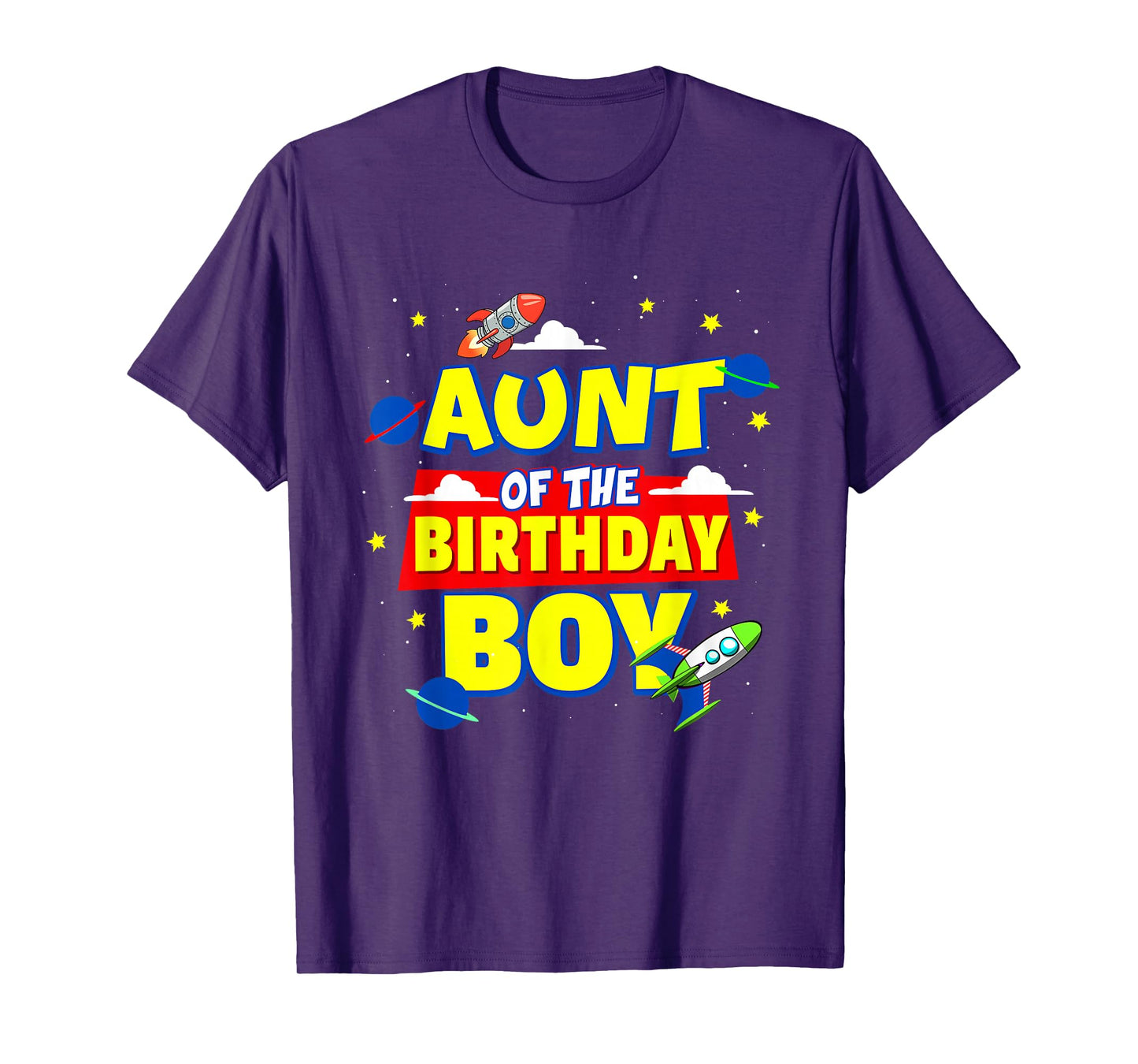 Aunt Of The Birthday Astronaut Boy Outer Space Theme Party T-Shirt
