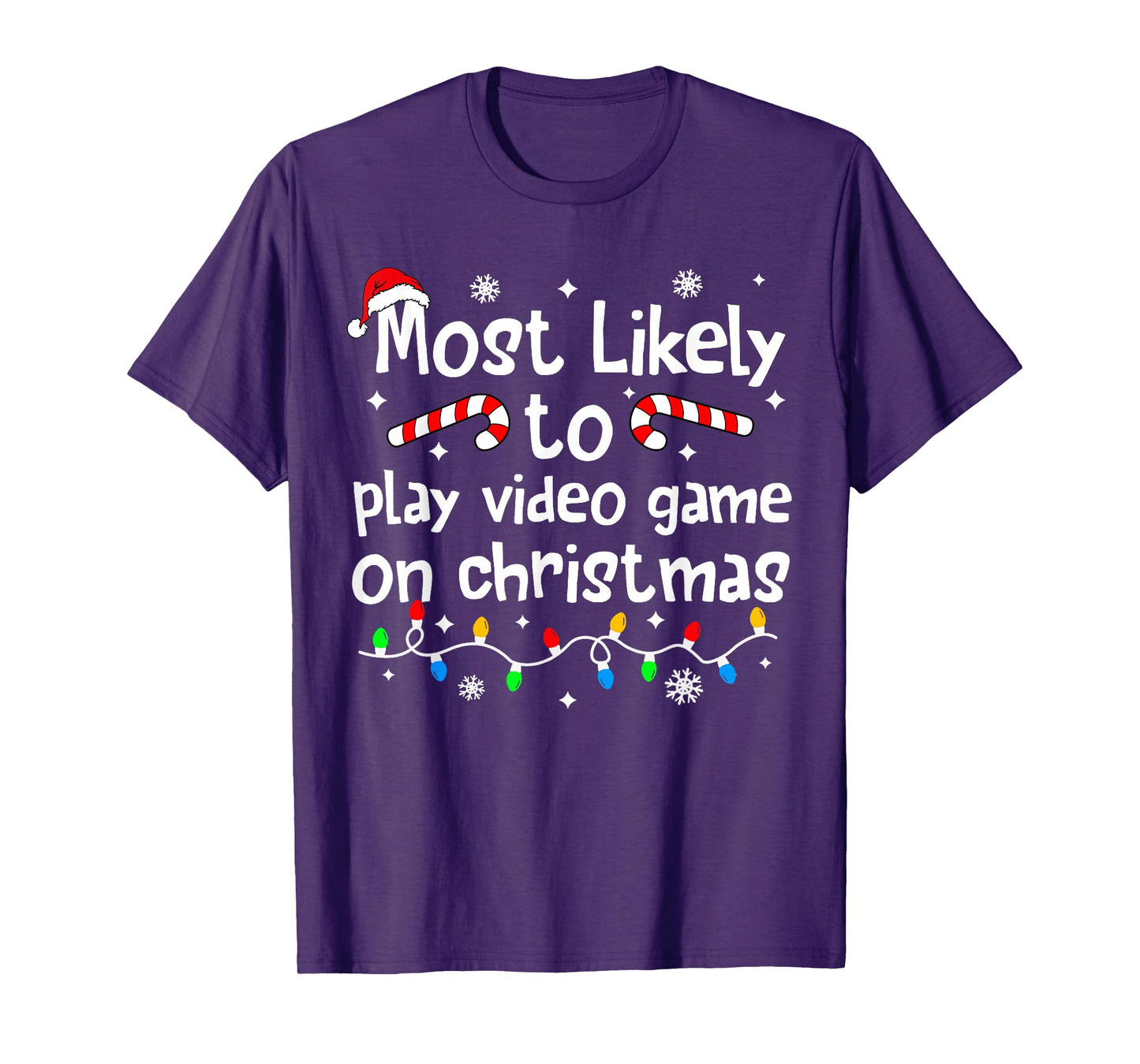 Most Likely to Play Video Games On Christmas Matching Family T-Shirt