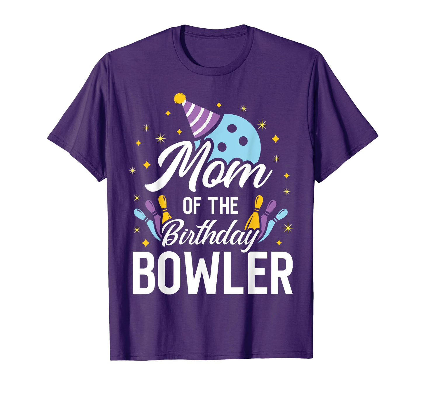 Mom Of The Birthday Bowler Bowling Party Matching Family T-Shirt