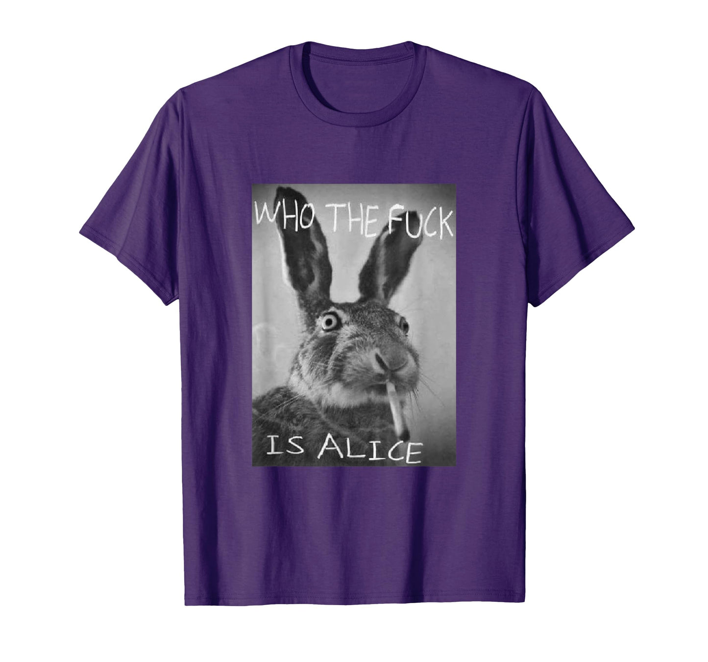 #snirt Funny Rabbit on T-Shirt Who is Alice? Cool Hoodie T-Shirt