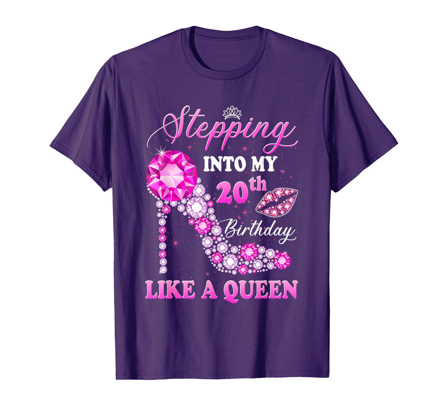 Stepping Into My 20th Birthday Like A Queen For Women T-Shirt