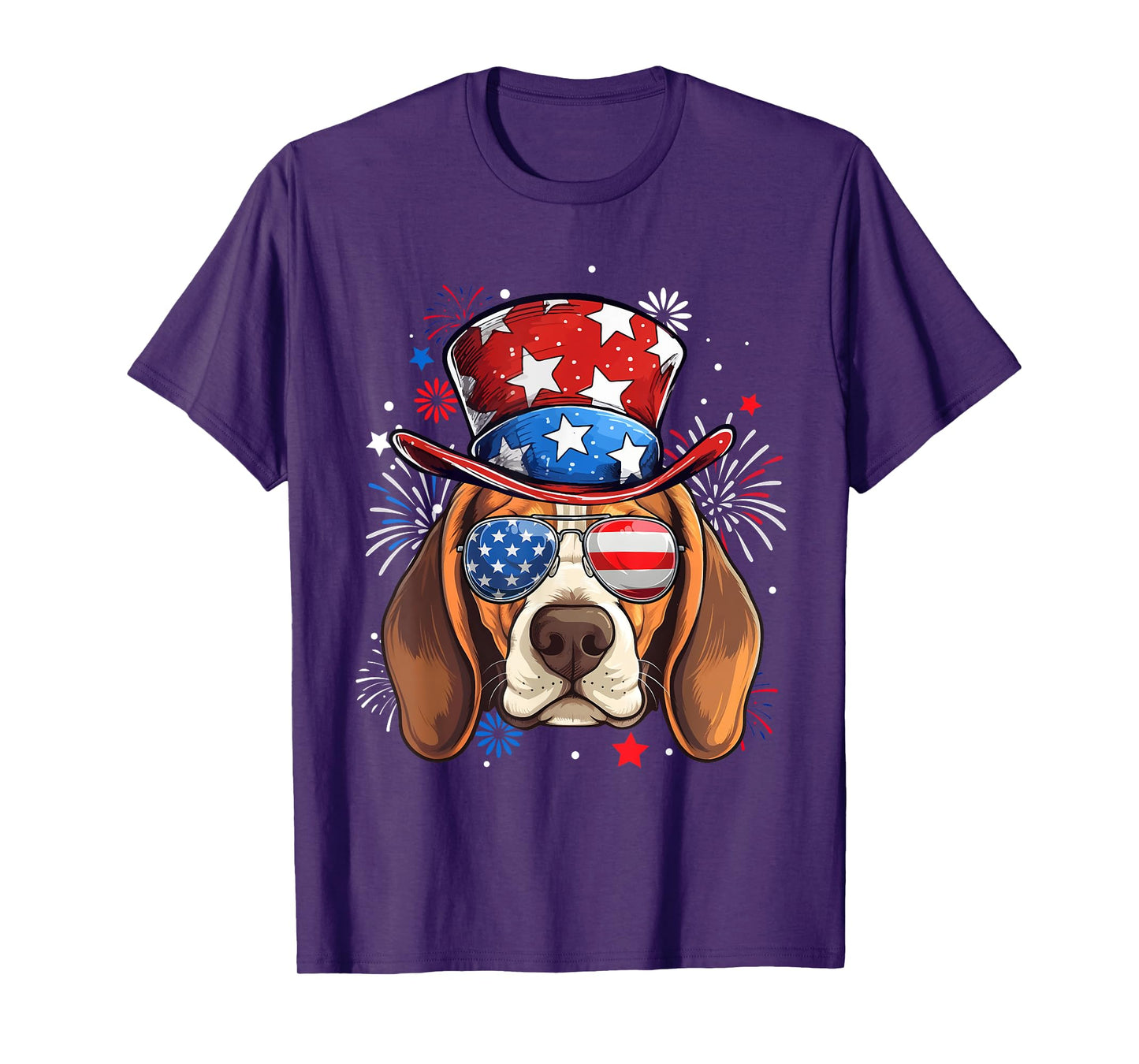 Beagle Patriotic USA Flag 4th Of July Dog Lover Women Kids Men T-Shirt