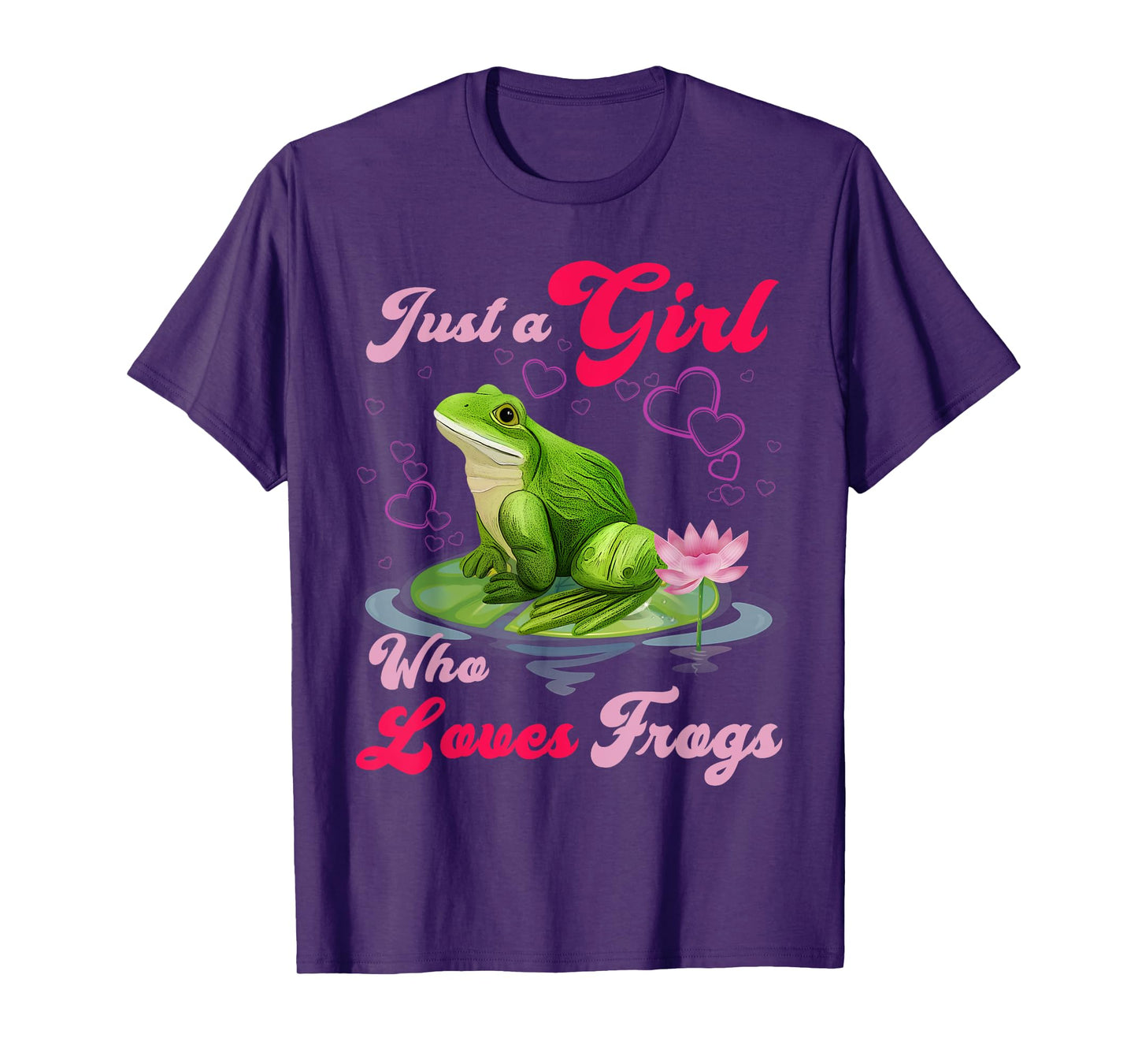Cute and Funny Just a Girl Who Loves Frogs Women and Moms T-Shirt
