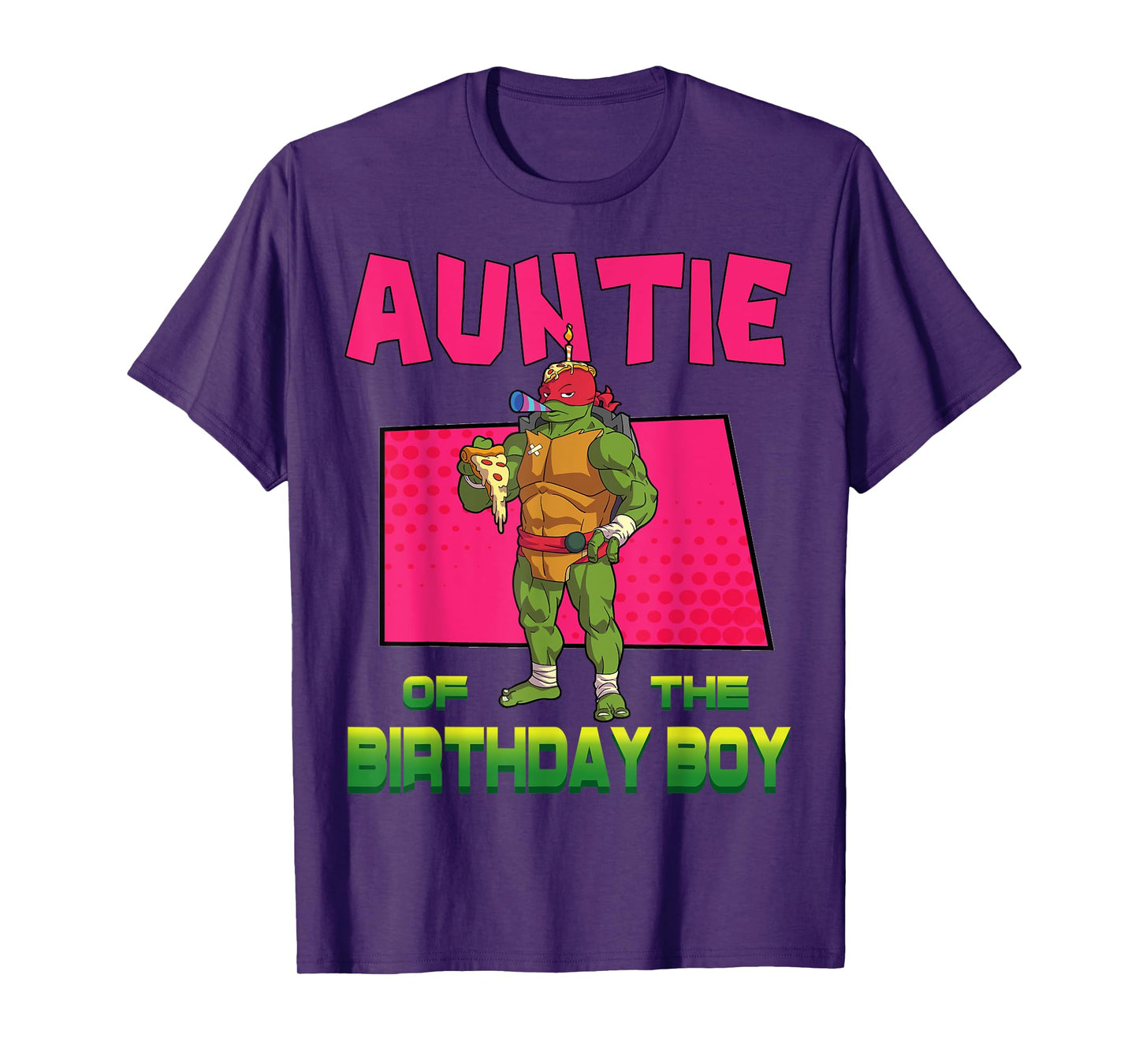 Mademark x Teenage Mutant Ninja Turtles - Raphael Auntie of the Birthday Boy Pizza Theme Party T-Shirt