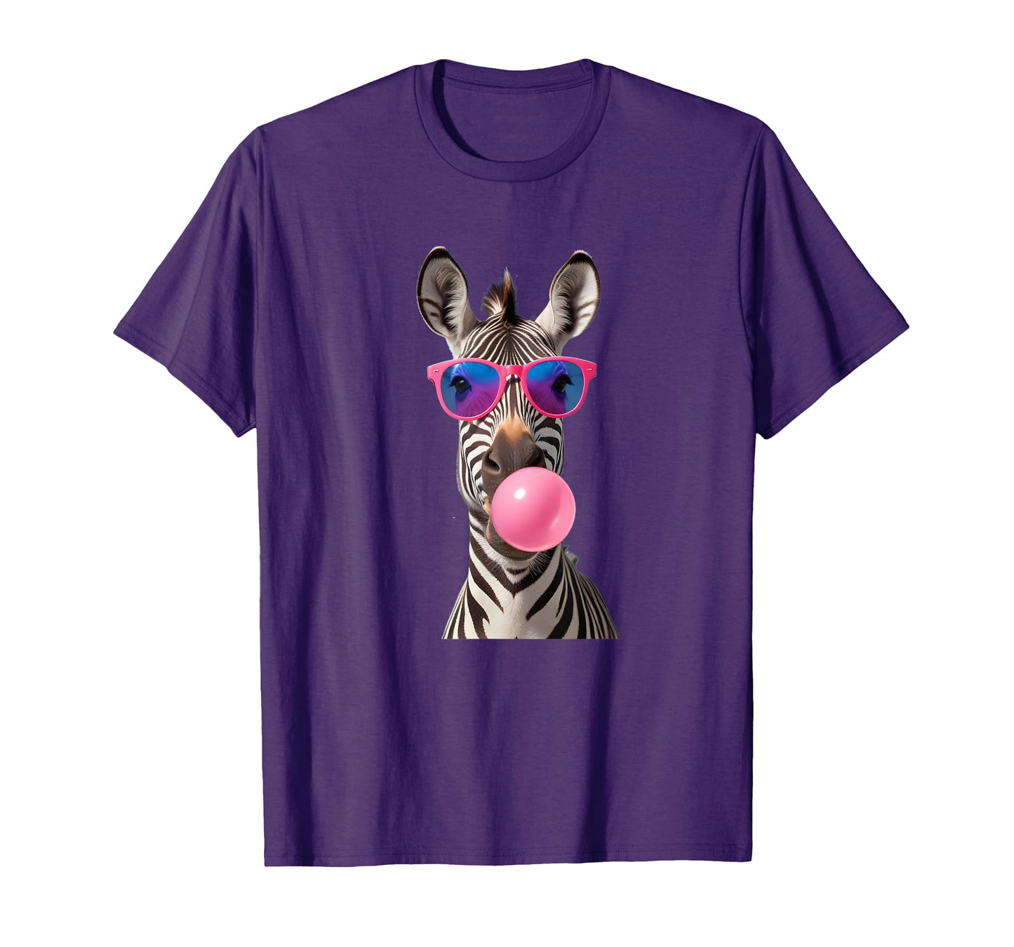 #snirt Funny Zebra Bubblegum Bubble Pink Sunglasses T-Shirt