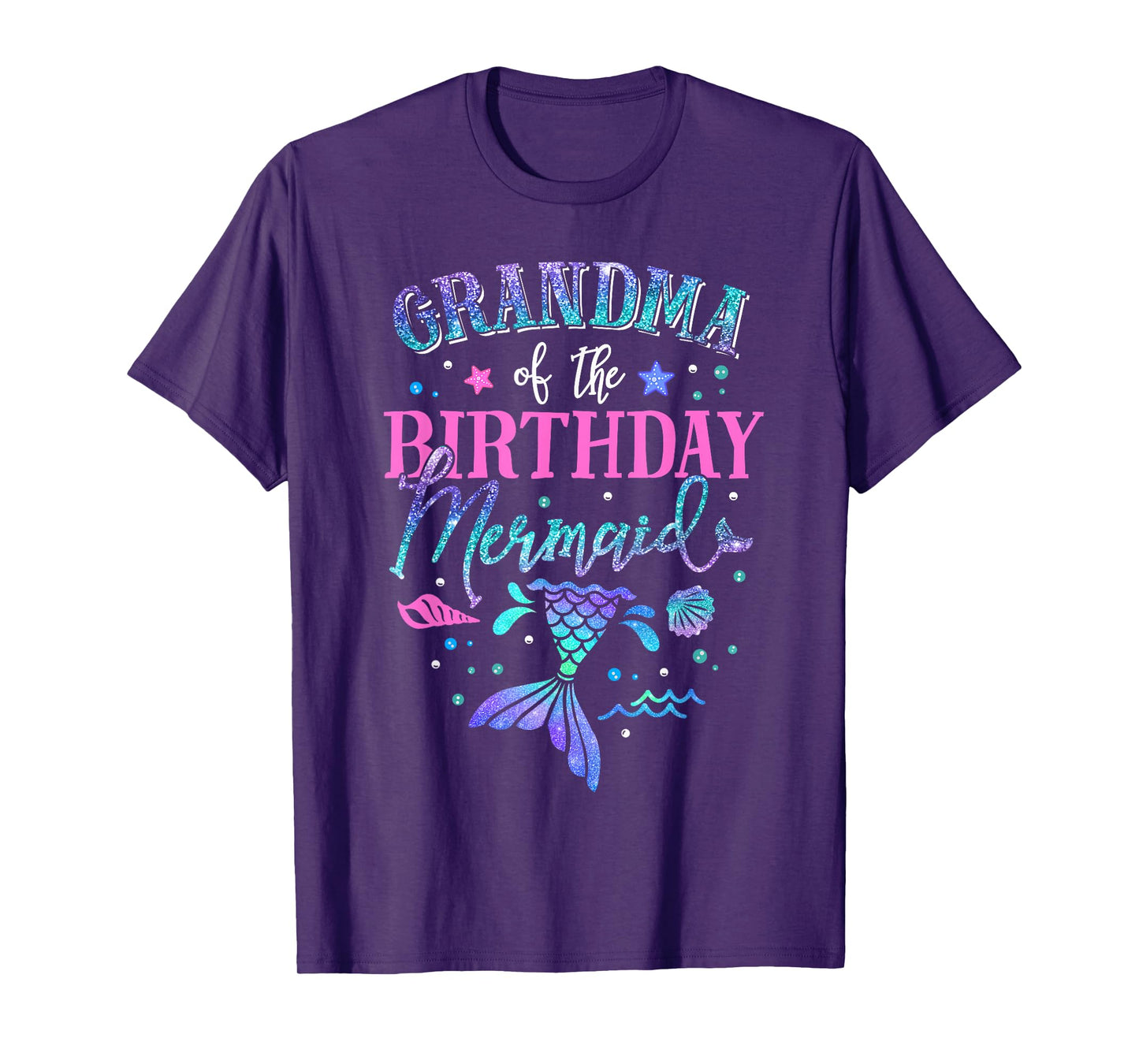 Grandma Of The Birthday Mermaid Party Matching Family T-Shirt