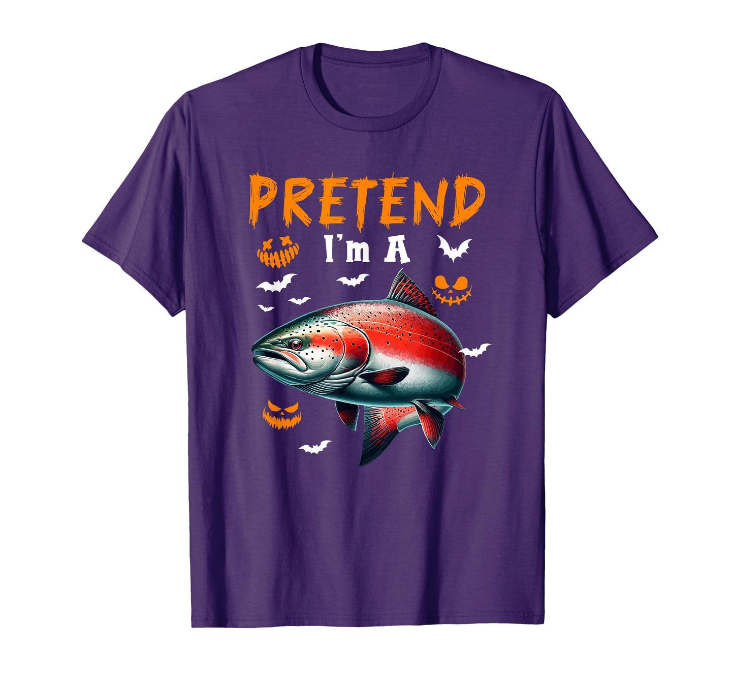 Pretend I'm A Salmon Halloween Costume Fishing Lover T-Shirt
