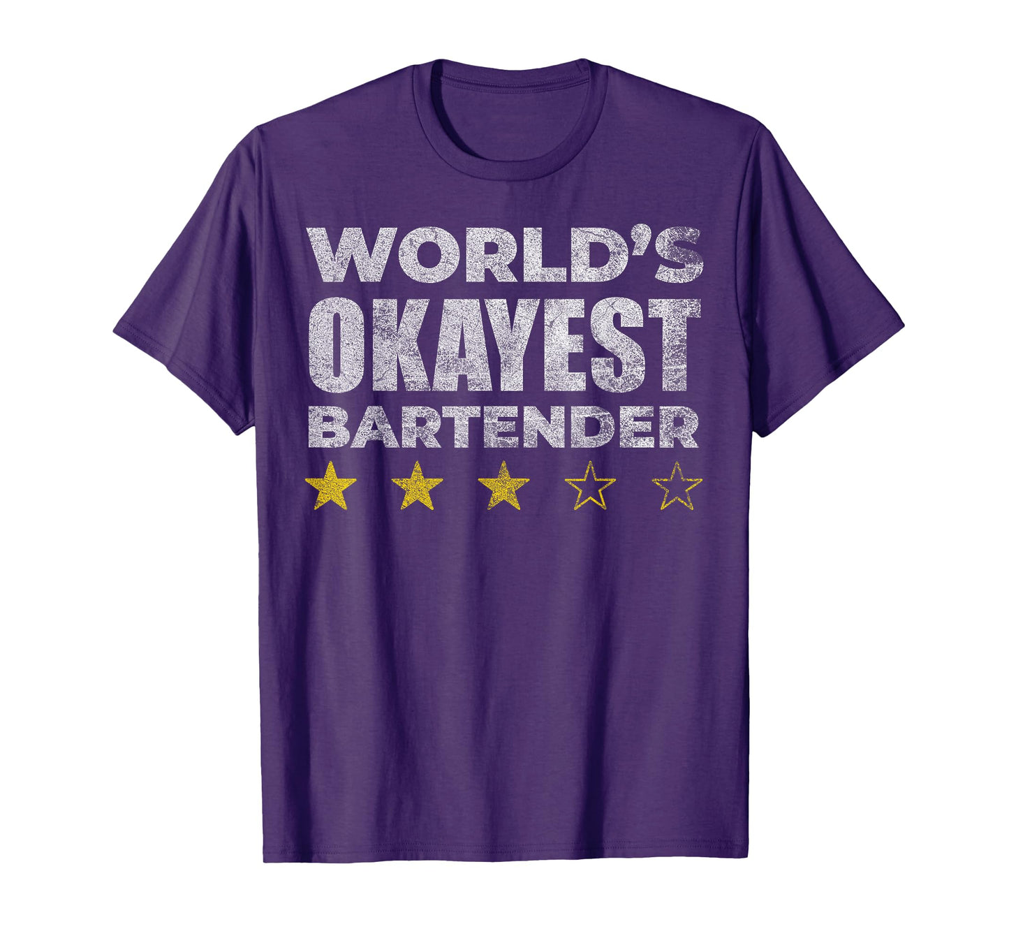 Funny Worlds Okayest Bartender - Vintage Style T-Shirt