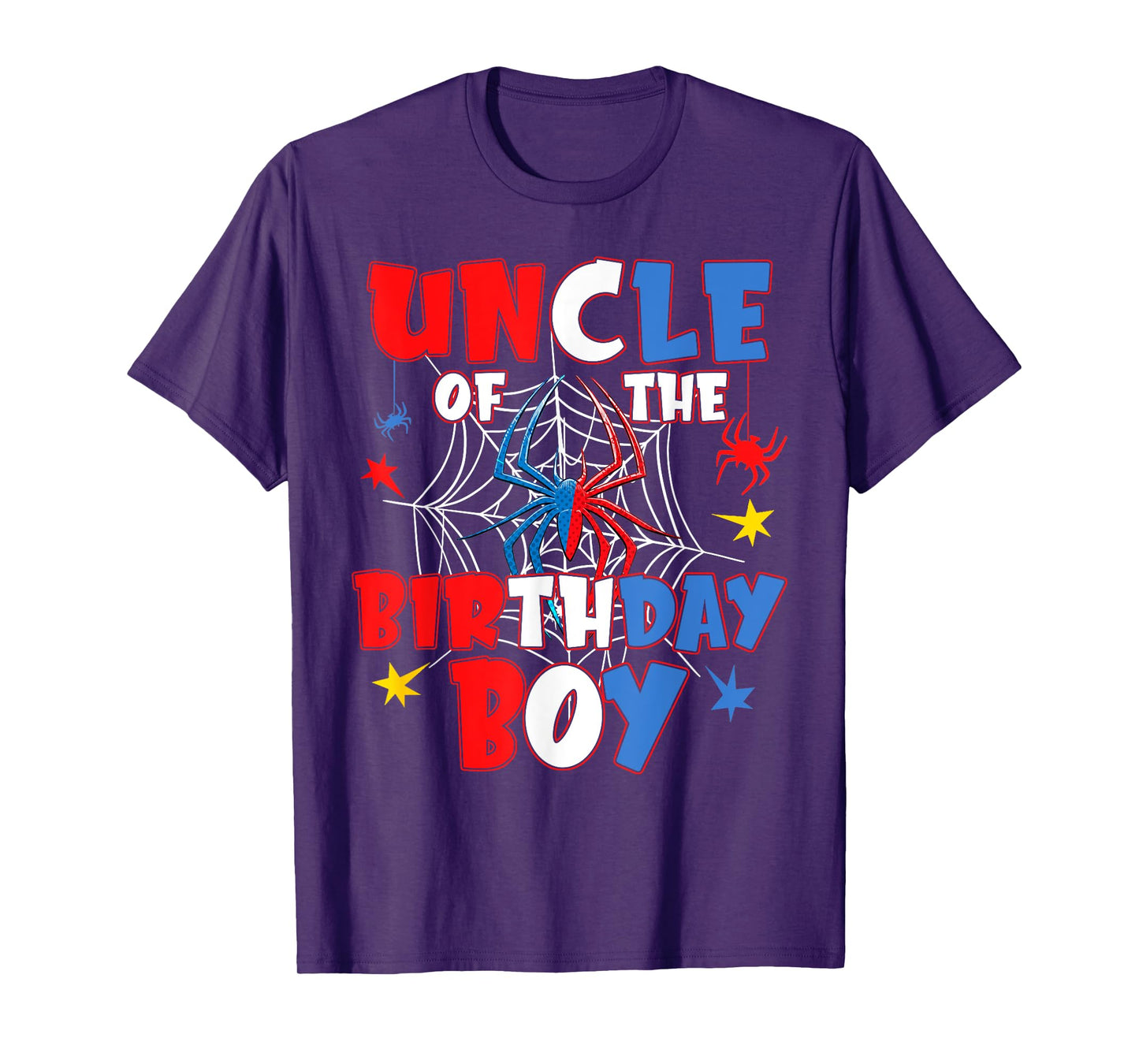 Uncle Of The Birthday Boy Shirt Matching Family Spider Web T-Shirt