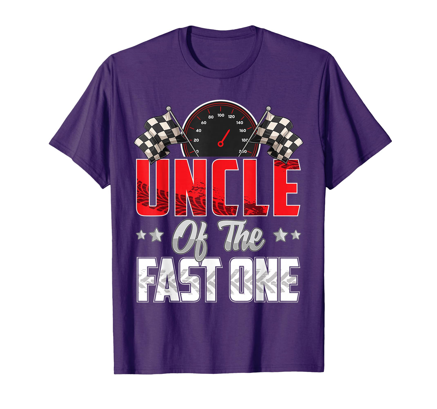 1 year old racing car fast one birthday 1st Family Uncle T-Shirt