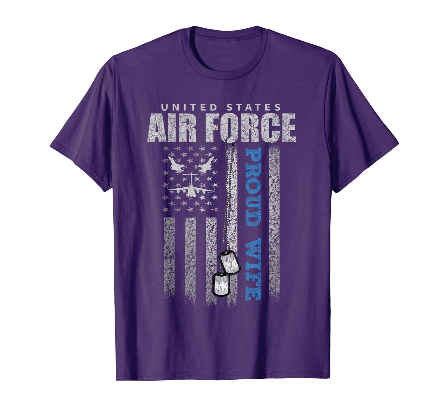 Proud Air Force Wife USA Flag T-Shirt
