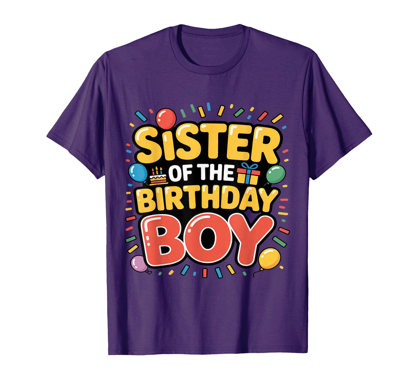 Funny Sister of The Birthday Boy Family Matching Dad Mom T-Shirt