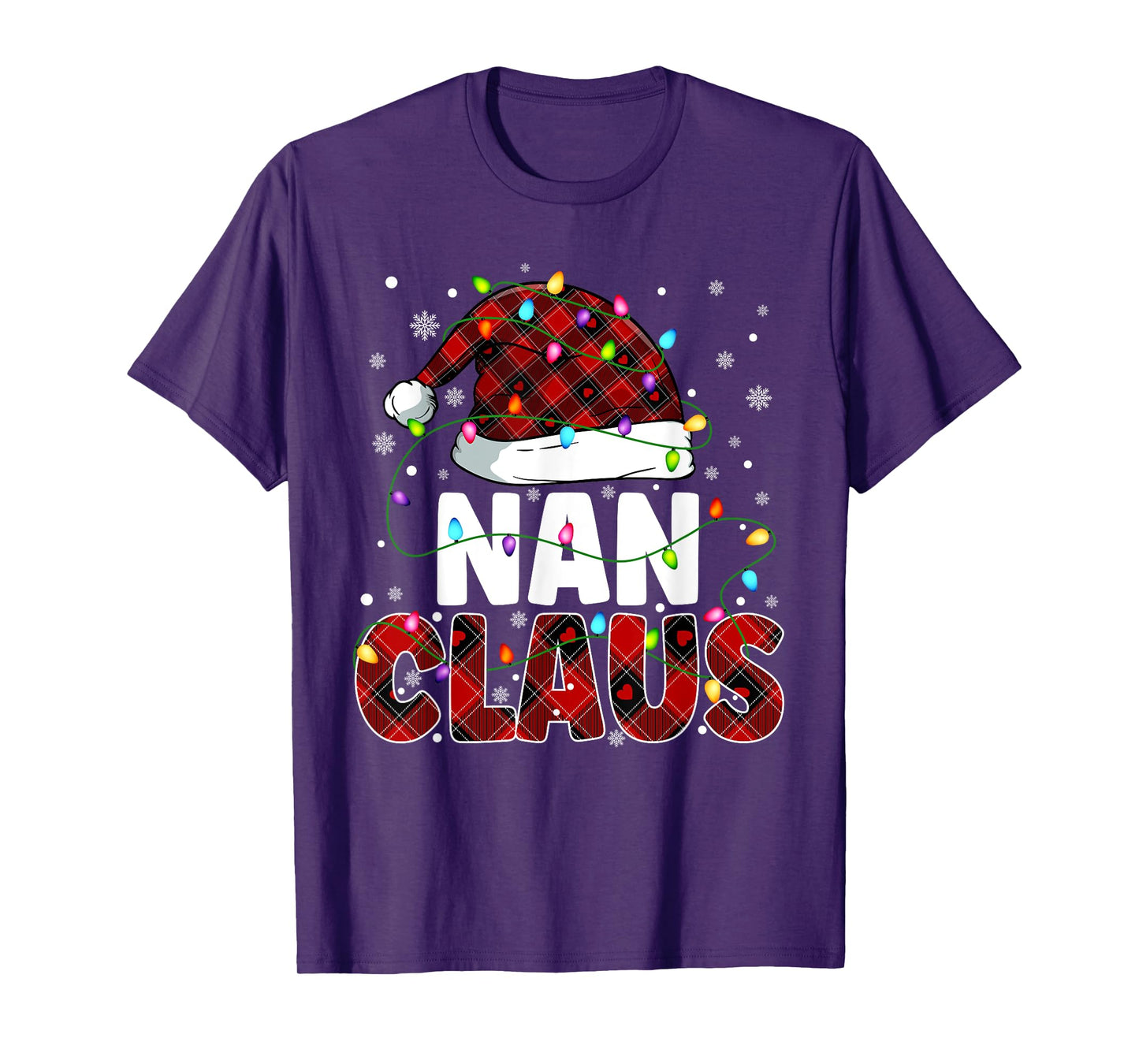 Nan Claus Merry Christmas Santa Hat Family Matching T-Shirt