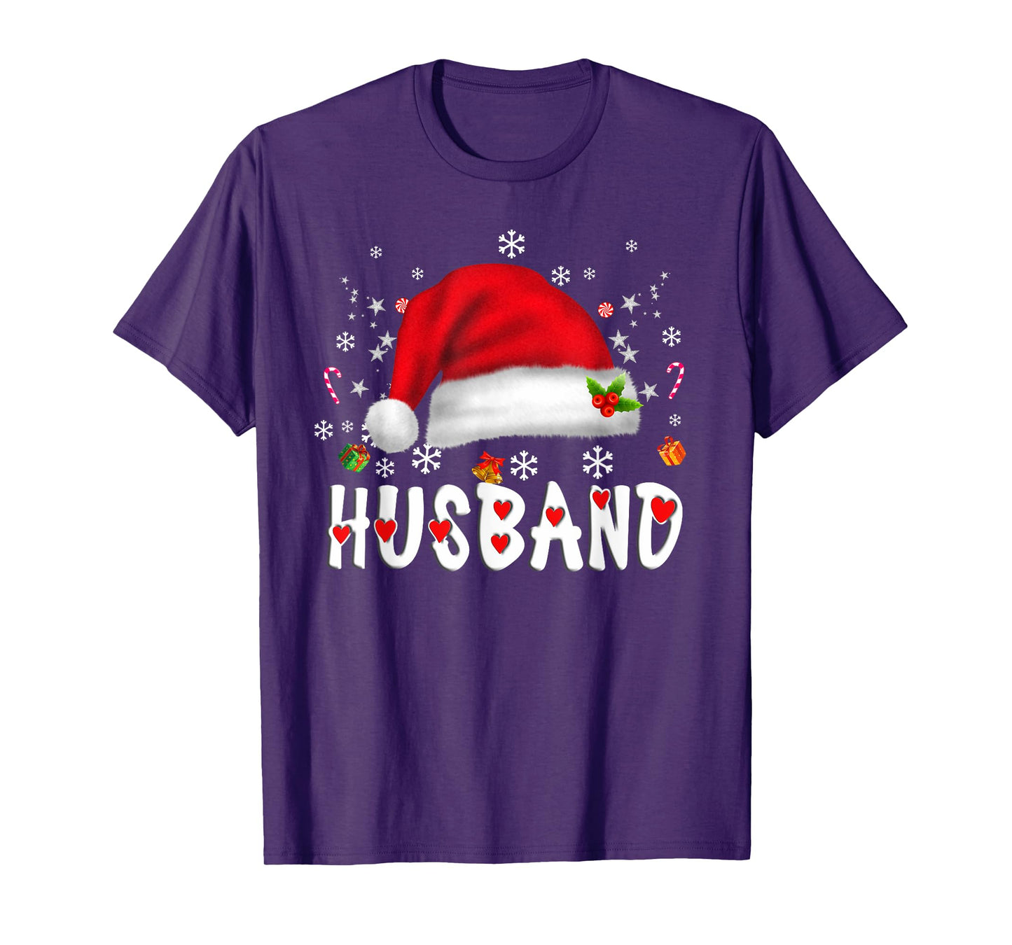 Husband Santa Christmas Family Matching Pajamas Xmas Mens T-Shirt