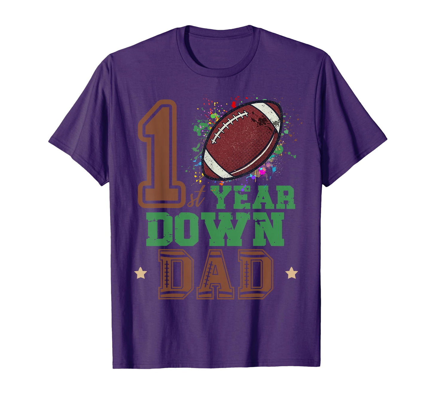 Football 1 Year Down Dad Funny Dada Football 1st Birthday T-Shirt