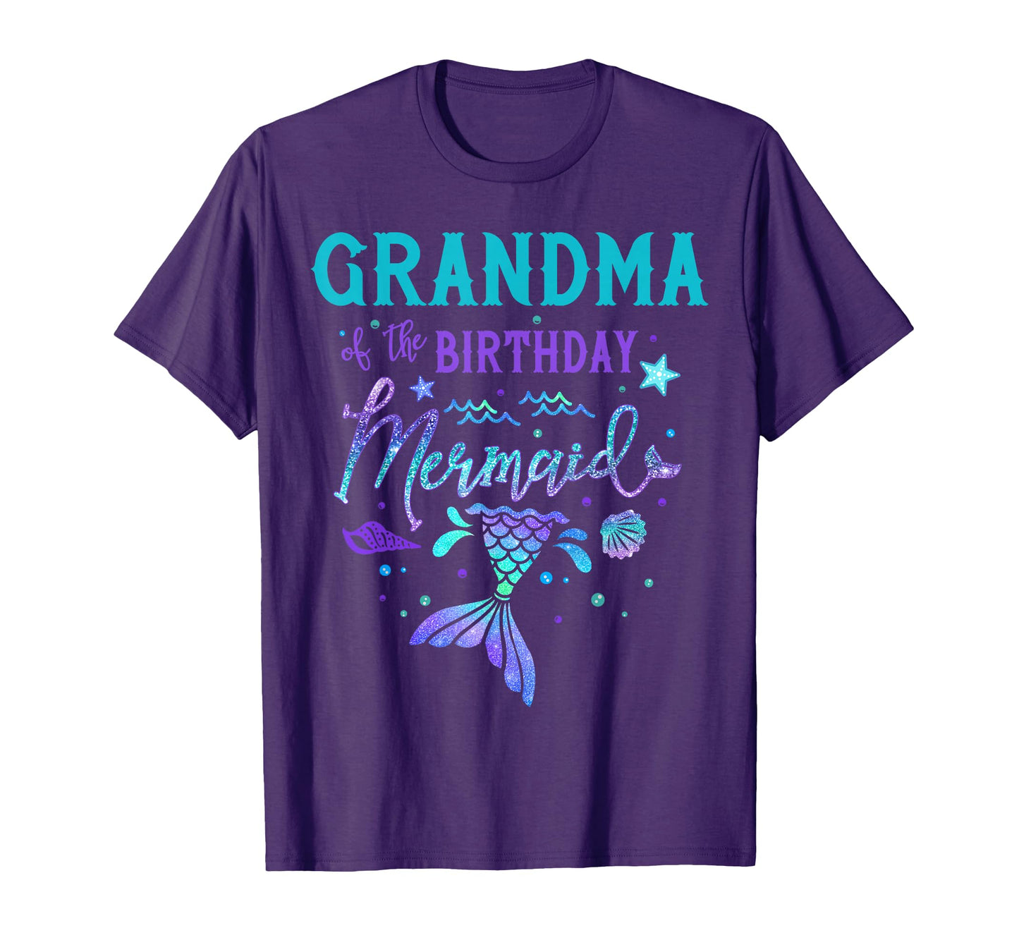 Grandma Of The Birthday Mermaid Theme Party Squad Security T-Shirt