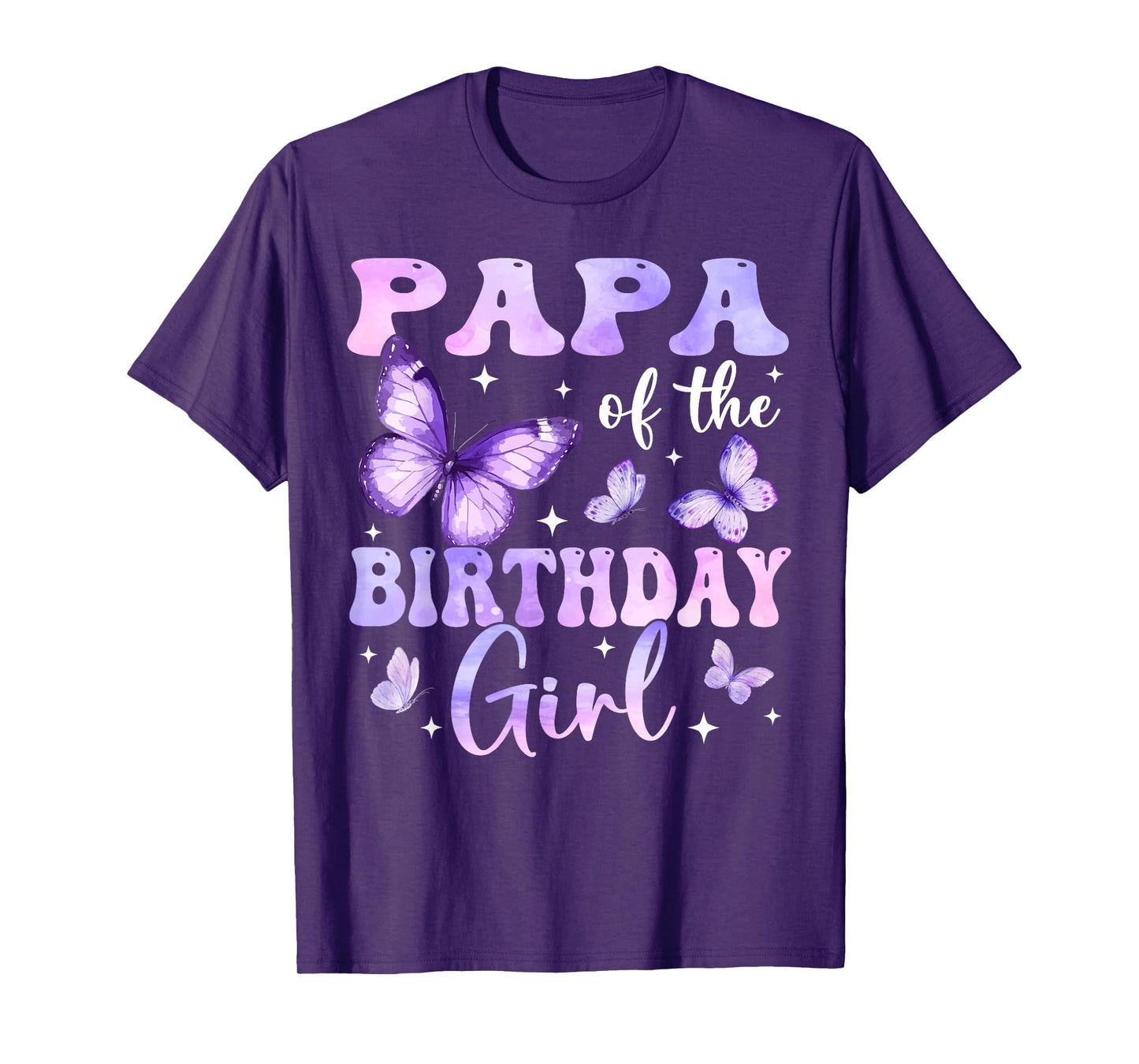Papa of The Birthday Girl Butterfly Family Matching T-Shirt