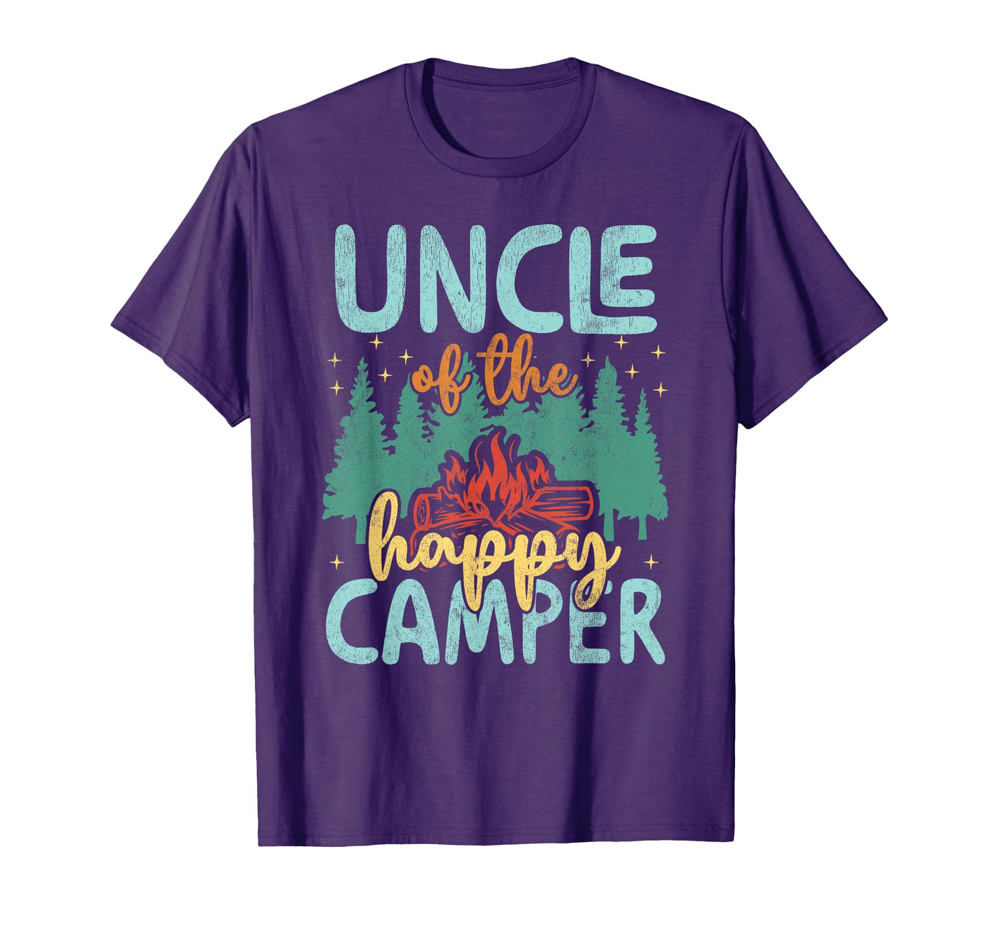 Uncle of Happy Camper 1st Birthday Party Retro Uncle T-Shirt