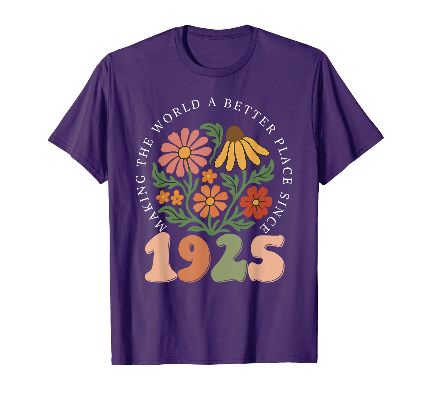 100 Years Old Vintage 1925 100th Birthday Wildflower Women T-Shirt