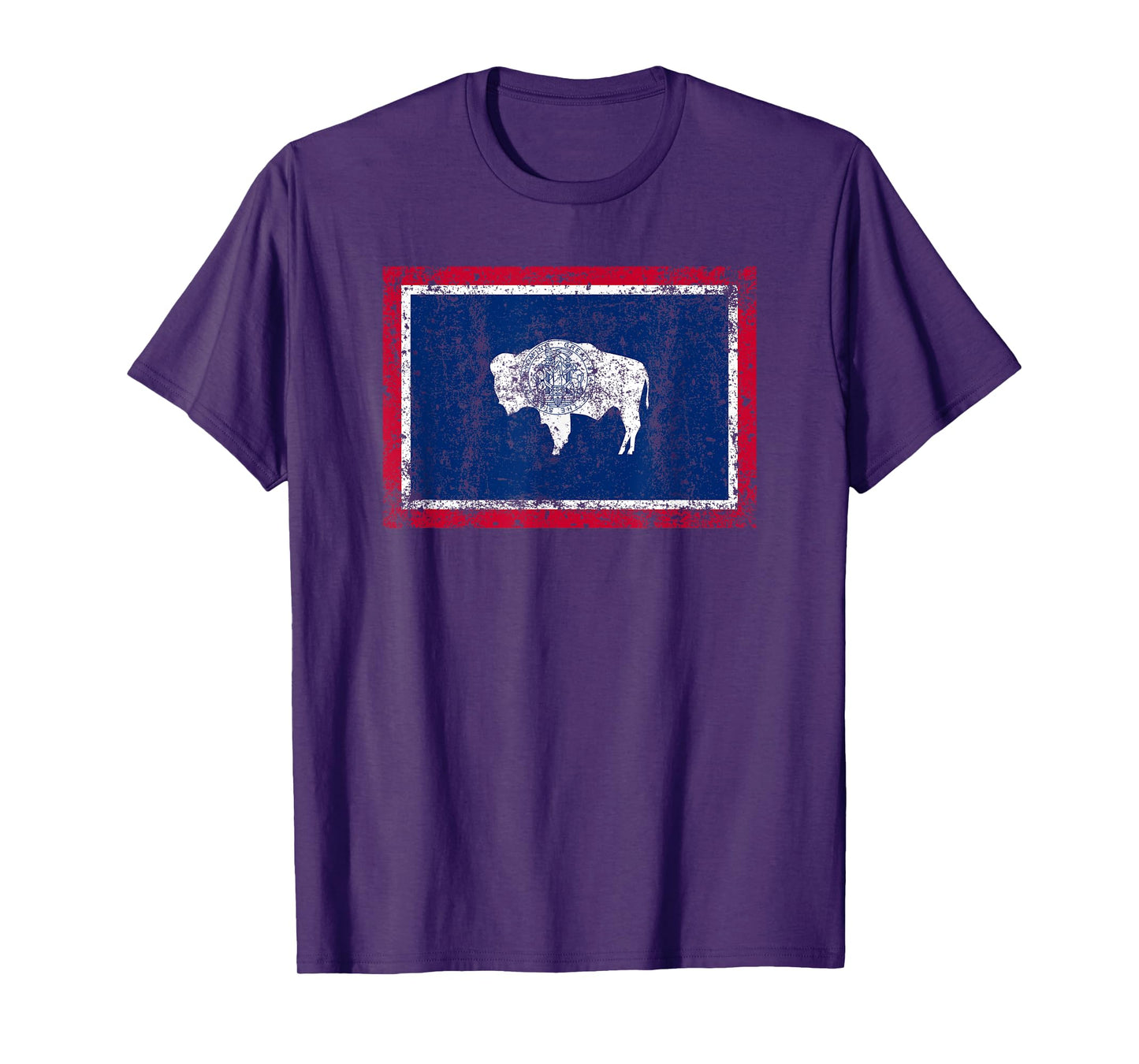 State of Wyoming Flag Fun Vintage Retro Fall Hiking Gift Dad T-Shirt