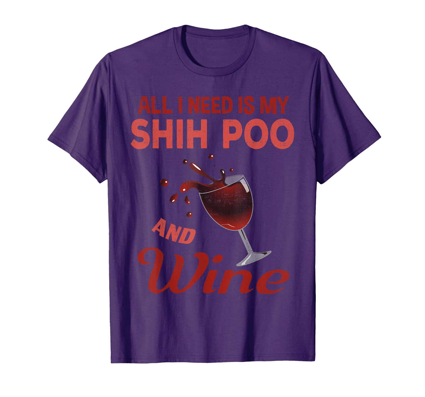 Shih Poo T-Shirt Wine Lover Gift For Women Mom Grandma Aunt T-Shirt