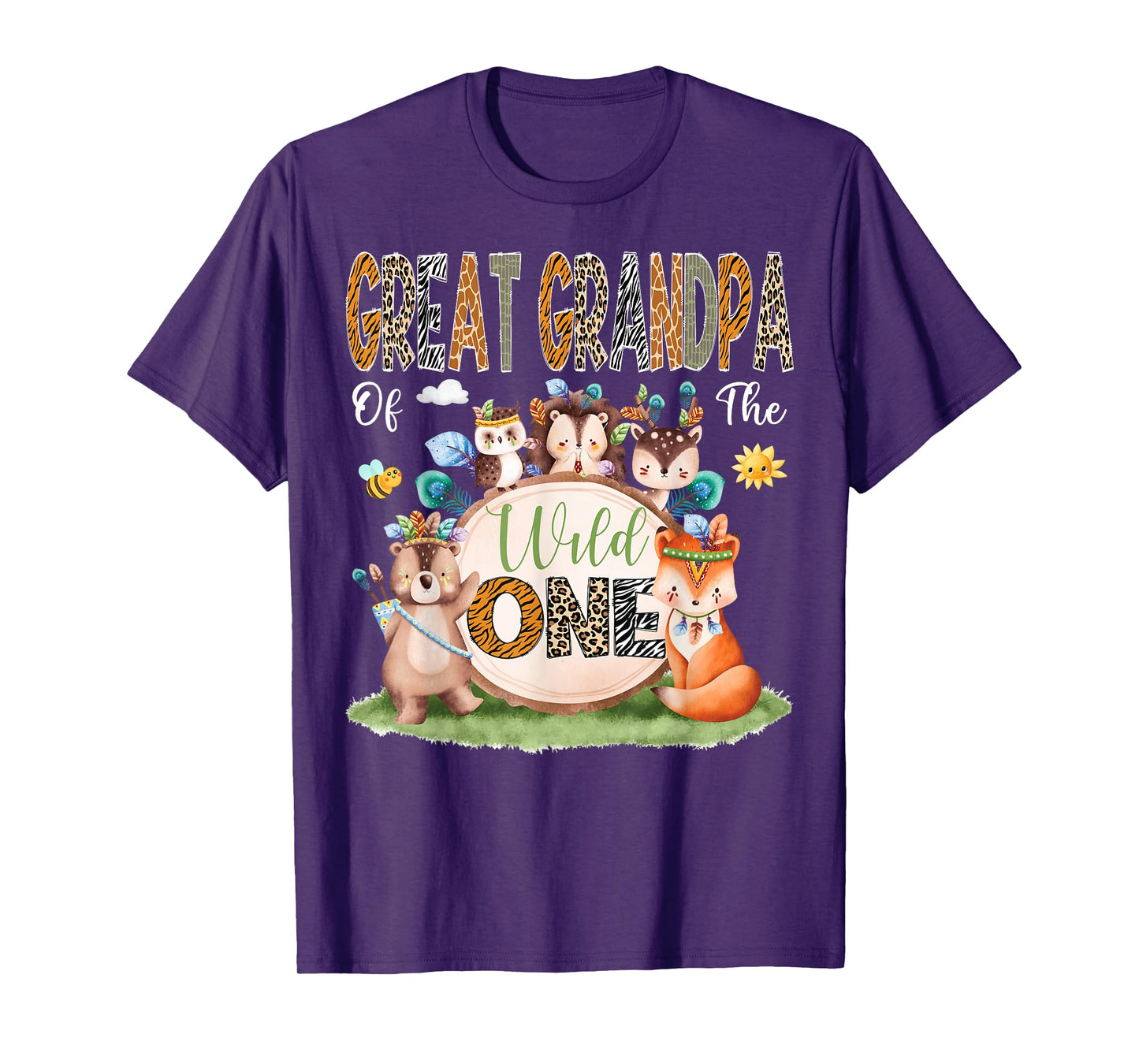 Great Grandpa Of The Wild One 1St Birthday Woodland Safari T-Shirt