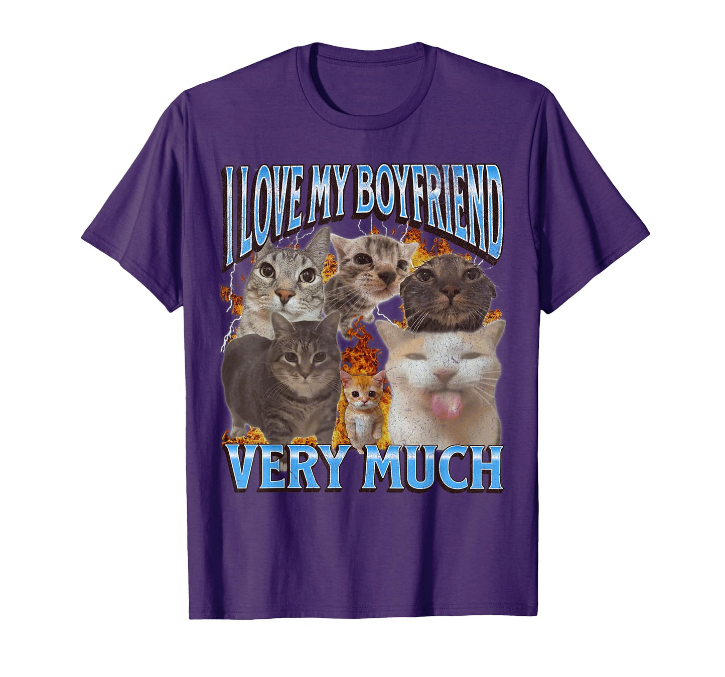 My Boyfriend Funny Cat Meme Bootleg Graphic T-Shirt