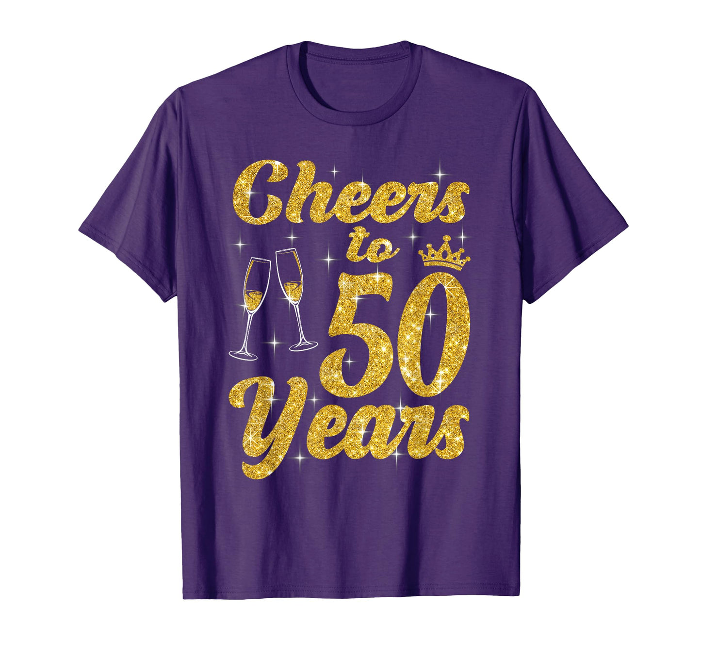 Cheers To 50 Years Old Queen Cute 50th Birthday Party Women T-Shirt