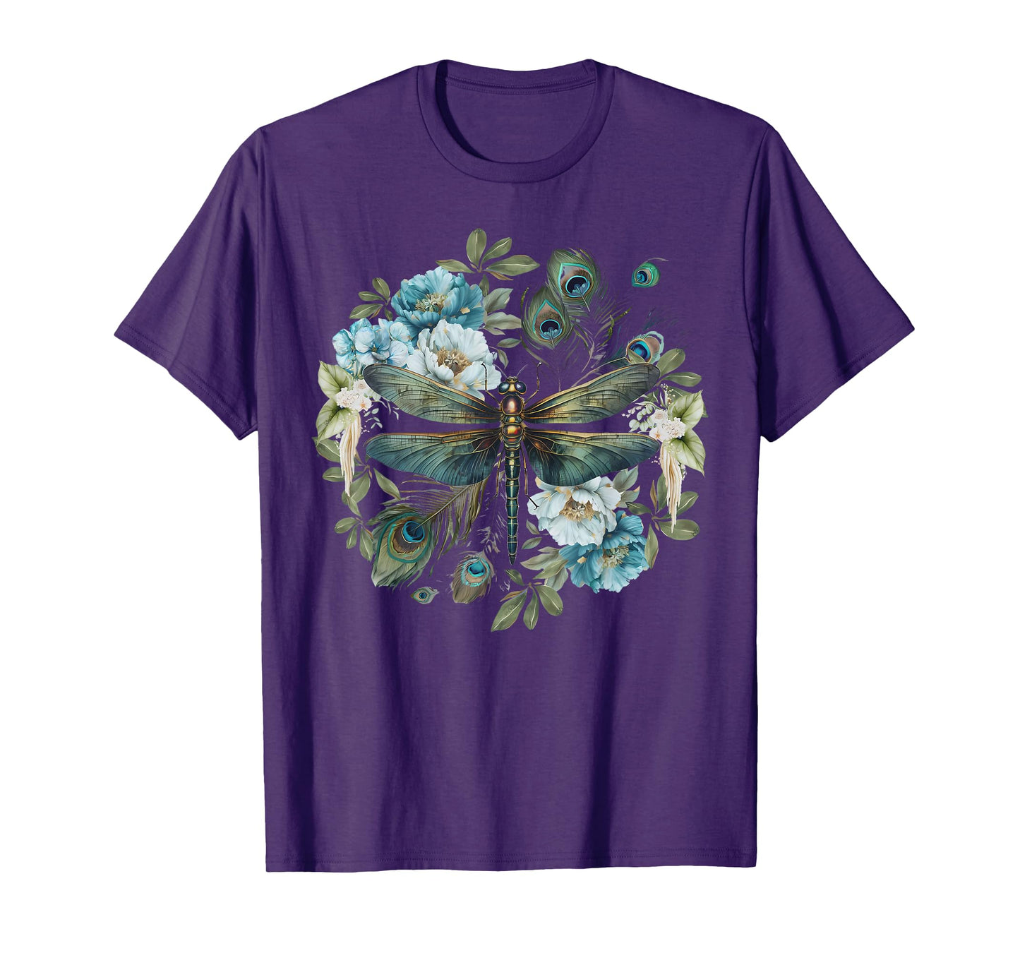 Dragonfly Dark Academia Insect Bug Flower Nature Goblincore T-Shirt